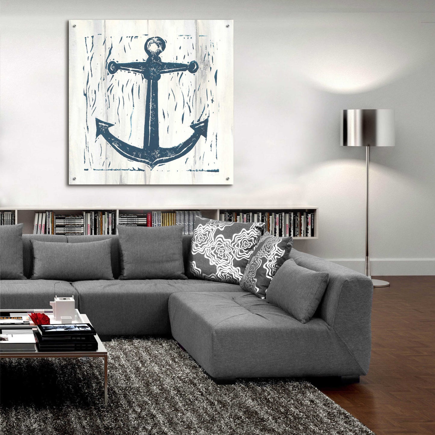 Epic Art 'Nautical Collage III On White Wood by Courtney Prahl, Acrylic Glass Wall Art,36x36