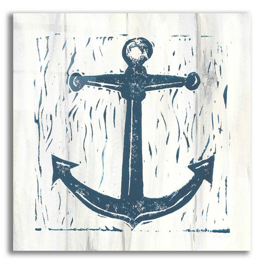 Epic Art 'Nautical Collage III On White Wood by Courtney Prahl, Acrylic Glass Wall Art