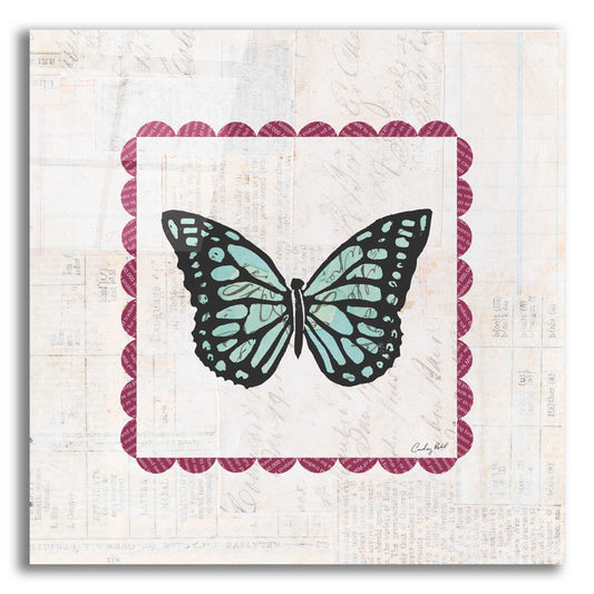 Epic Art 'Butterfly Stamp Bright by Courtney Prahl, Acrylic Glass Wall Art