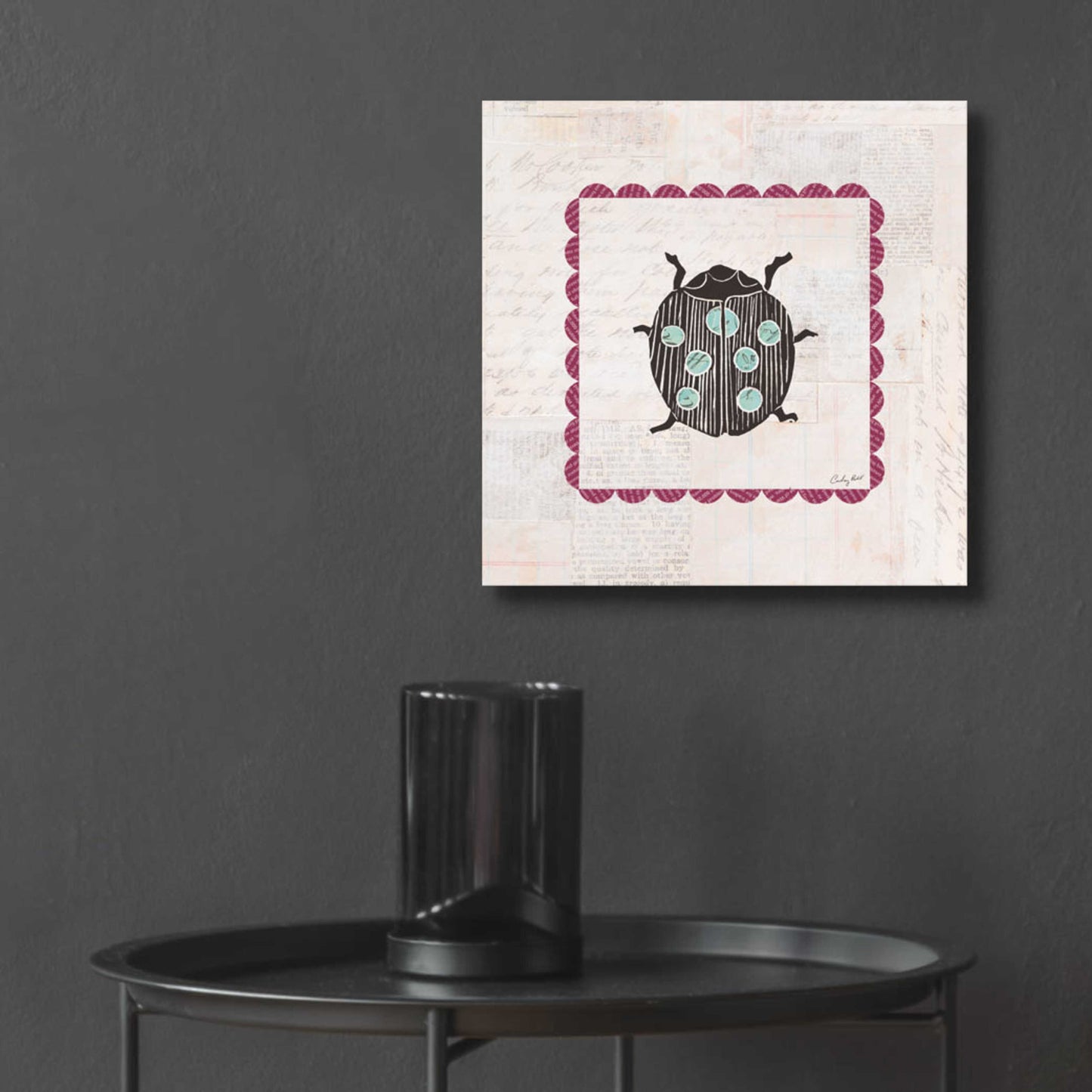 Epic Art 'Ladybug Stamp Bright by Courtney Prahl, Acrylic Glass Wall Art,12x12