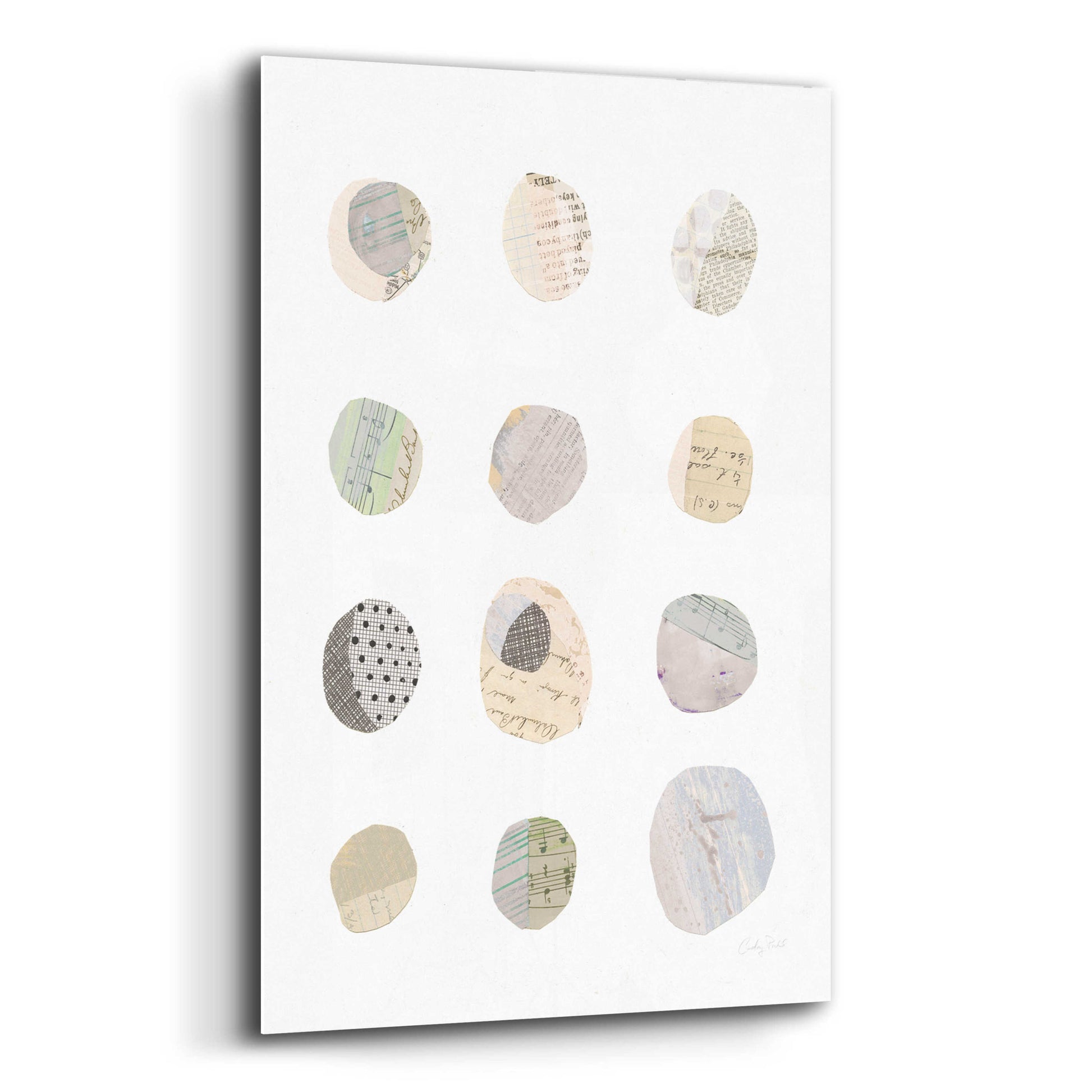 Epic Art 'Geometric Collage II on White Neutral by Courtney Prahl, Acrylic Glass Wall Art,12x16