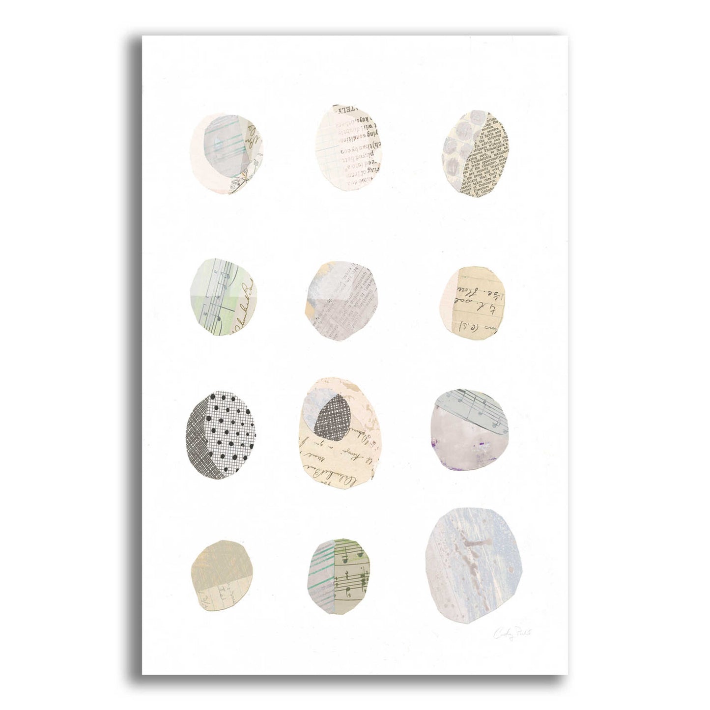 Epic Art 'Geometric Collage II on White Neutral by Courtney Prahl, Acrylic Glass Wall Art,12x16