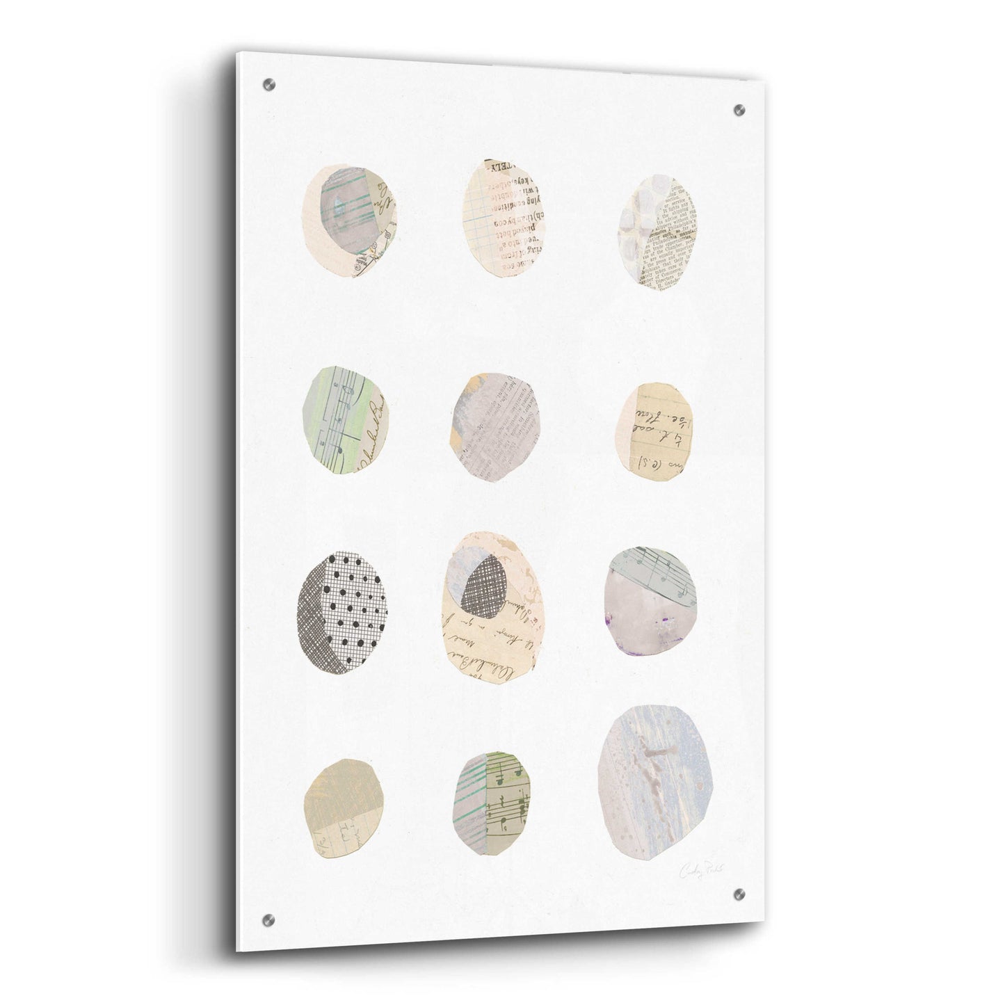 Epic Art 'Geometric Collage II on White Neutral by Courtney Prahl, Acrylic Glass Wall Art,24x36