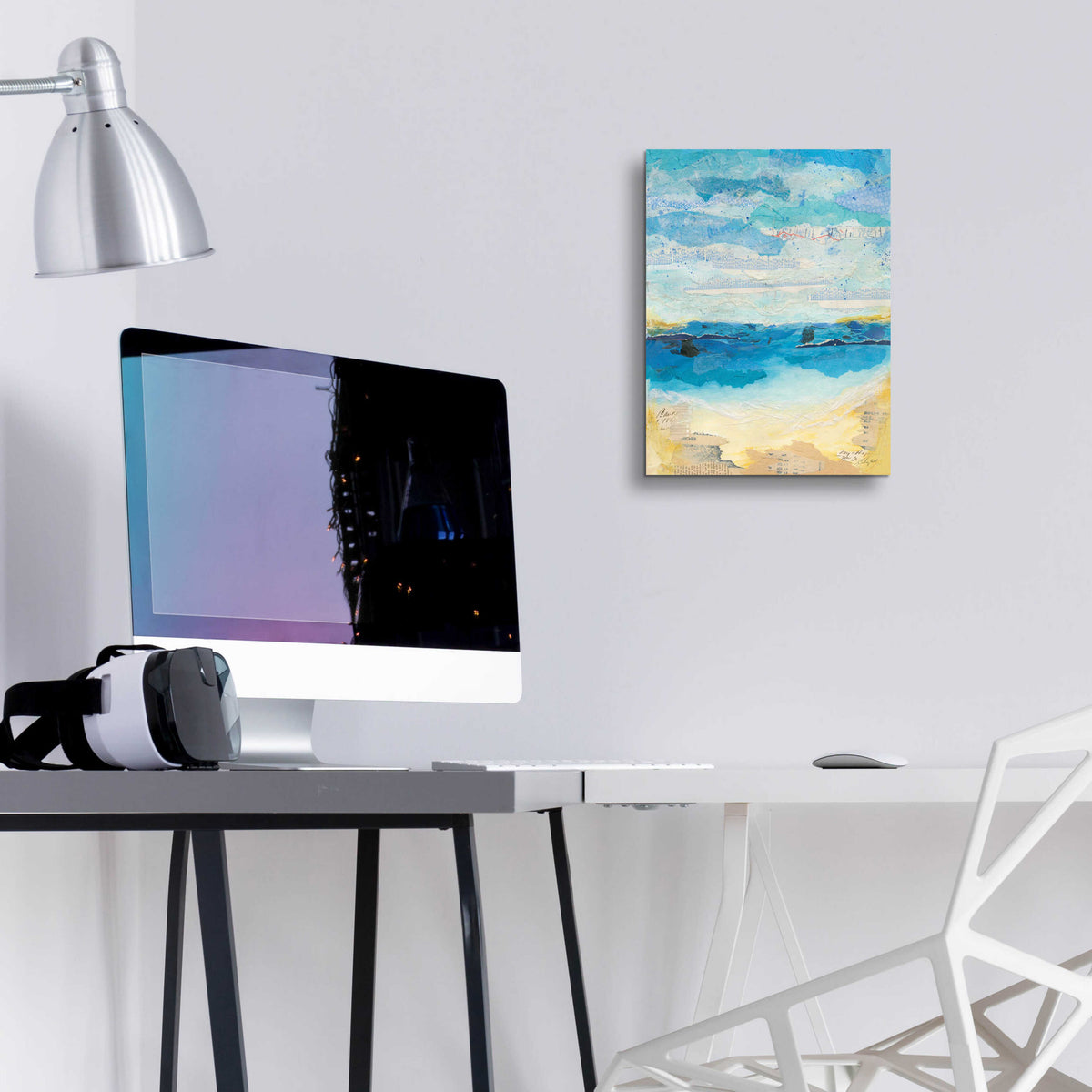 Epic Art 'Abstract Coastal III by Courtney Prahl, Acrylic Glass Wall Art,12x16