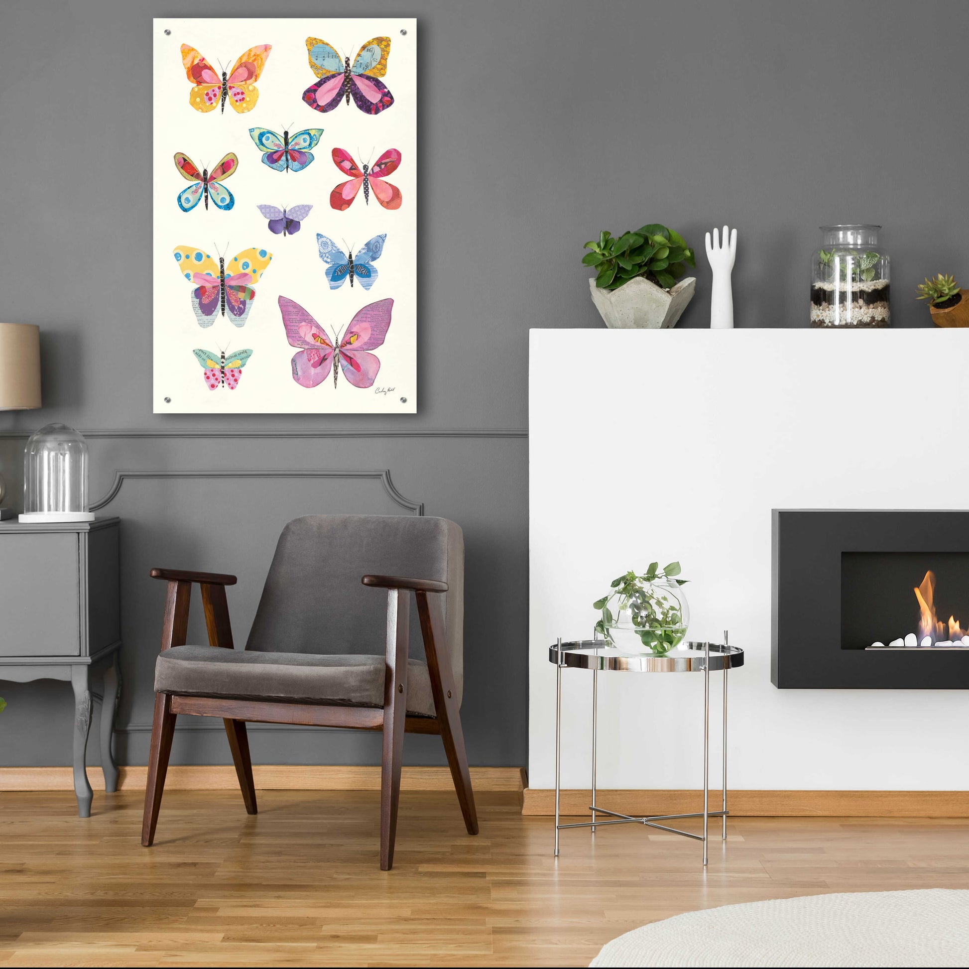 Epic Art 'Butterfly Charts II by Courtney Prahl, Acrylic Glass Wall Art,24x36