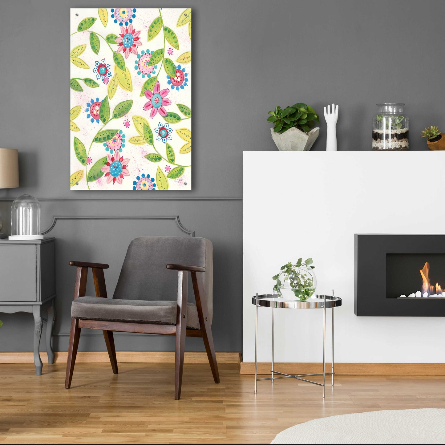 Epic Art 'Funky Flowers by Courtney Prahl, Acrylic Glass Wall Art,24x36