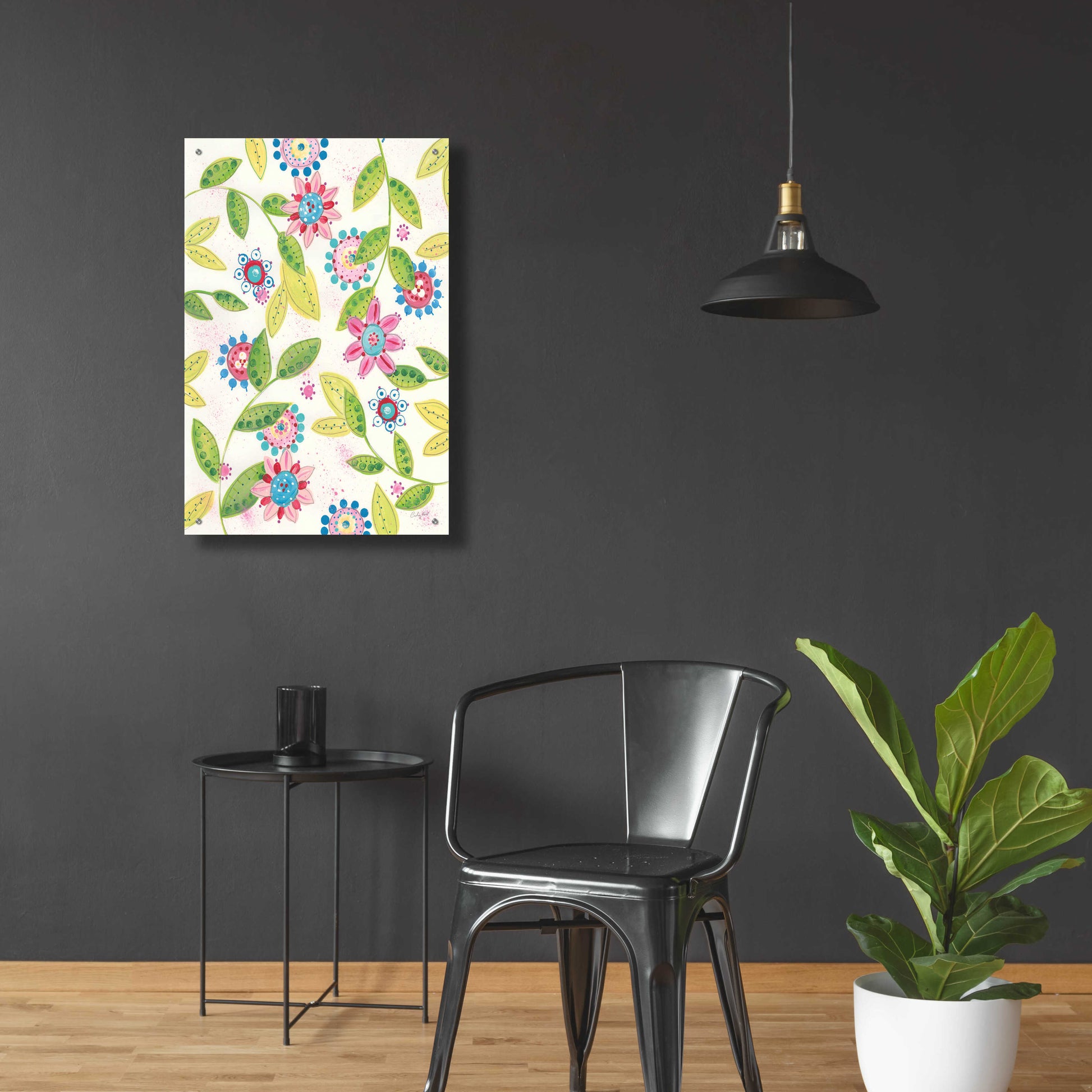 Epic Art 'Funky Flowers by Courtney Prahl, Acrylic Glass Wall Art,24x36