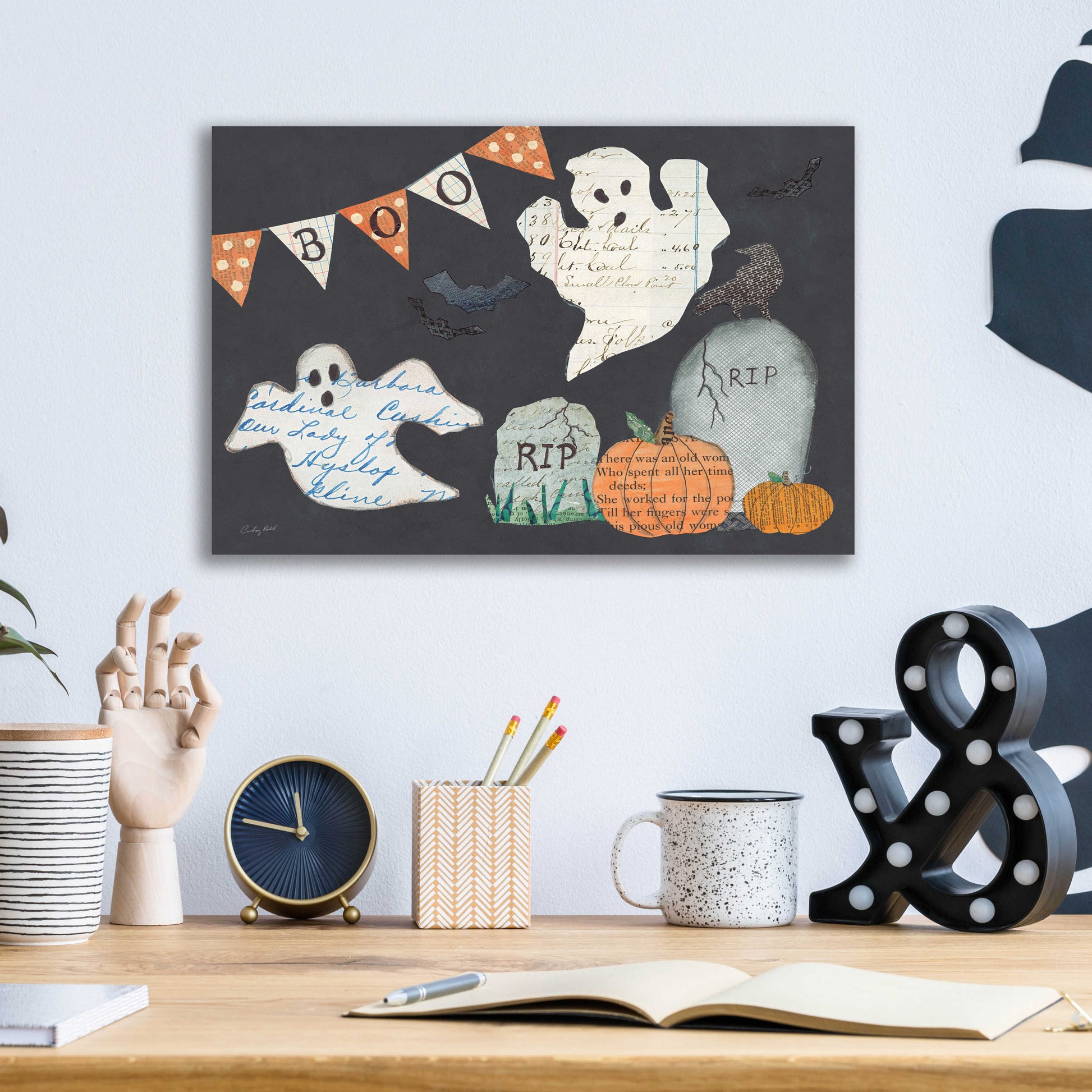 Epic Art 'Halloween Whimsy III by Courtney Prahl, Acrylic Glass Wall Art,16x12