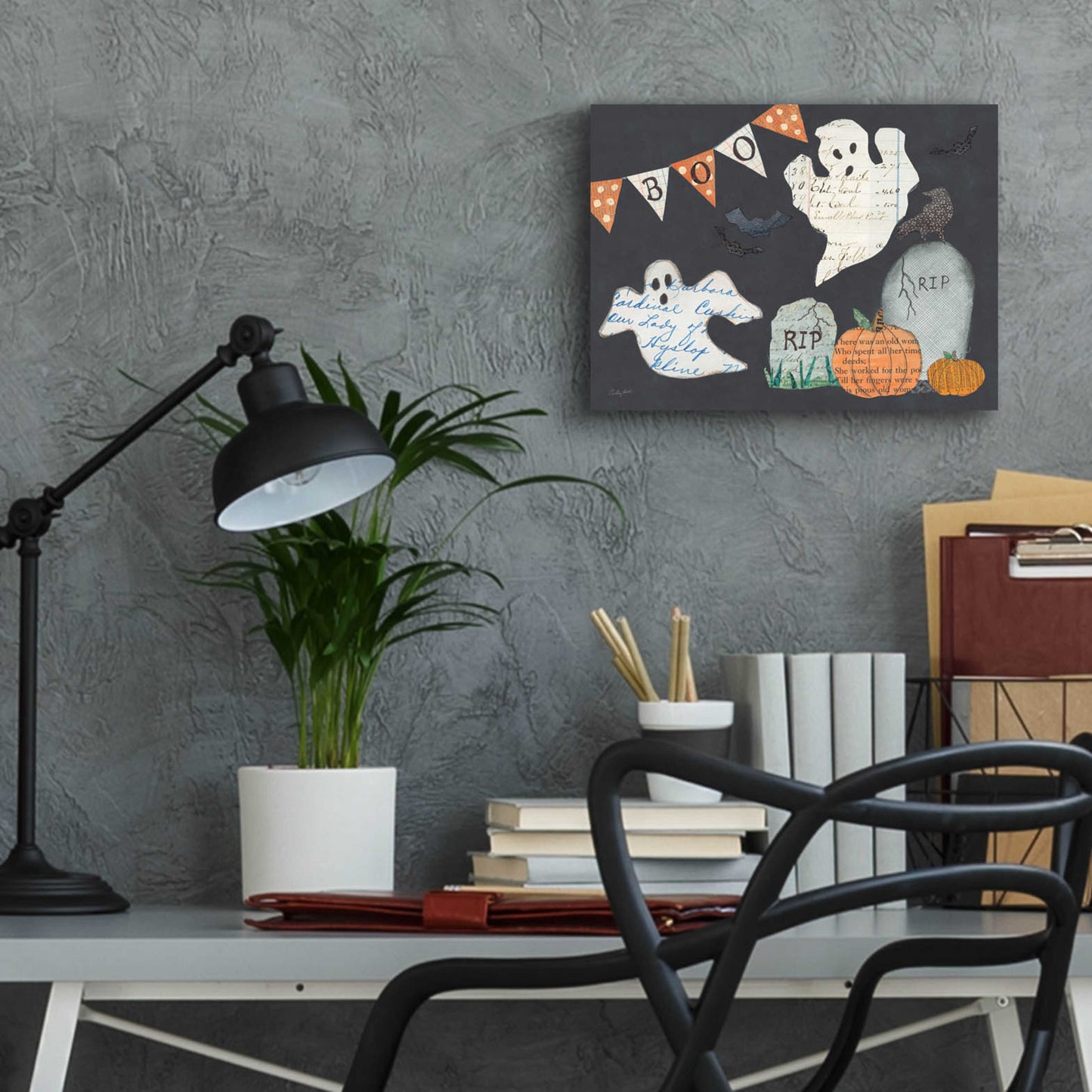 Epic Art 'Halloween Whimsy III by Courtney Prahl, Acrylic Glass Wall Art,16x12