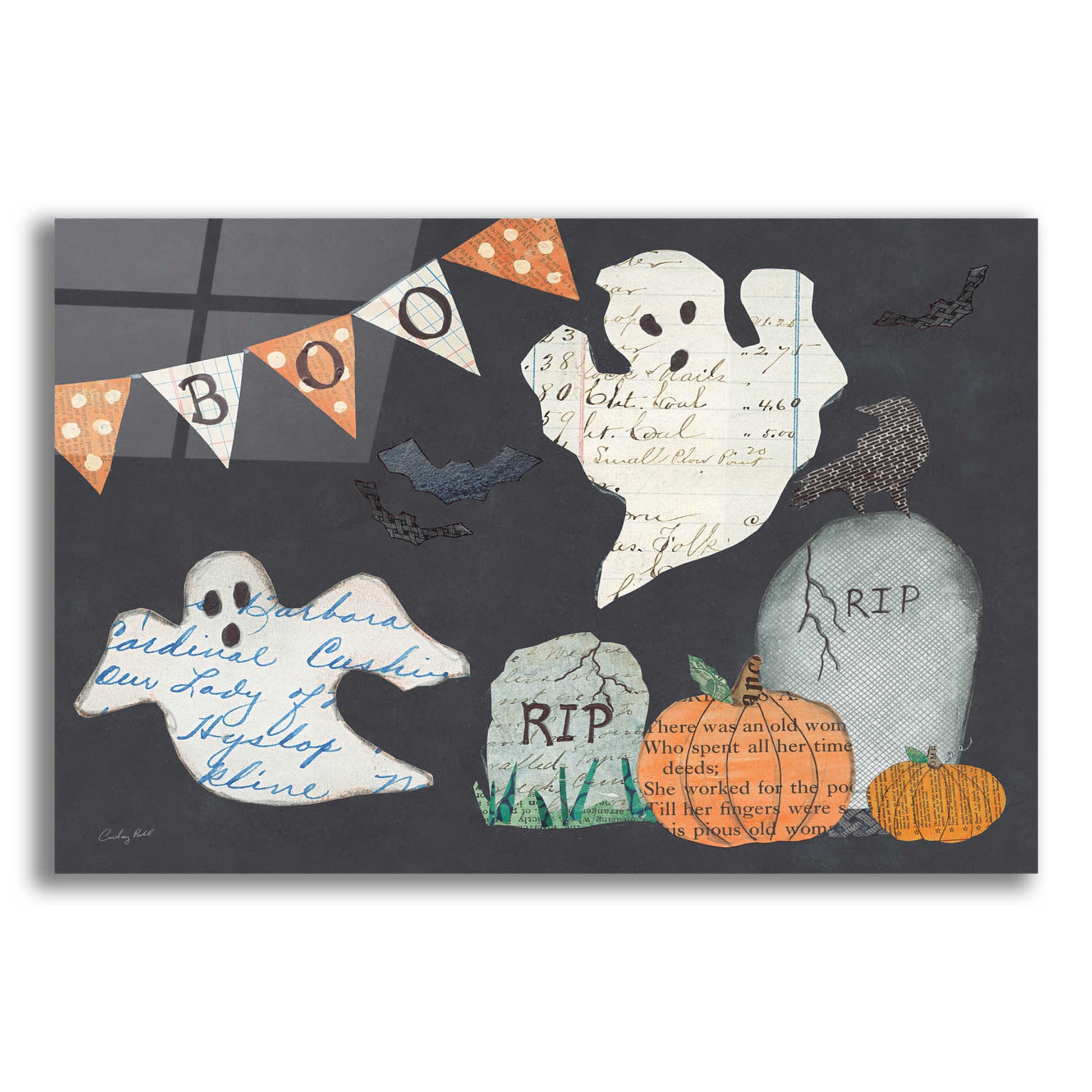 Epic Art 'Halloween Whimsy III by Courtney Prahl, Acrylic Glass Wall Art,16x12