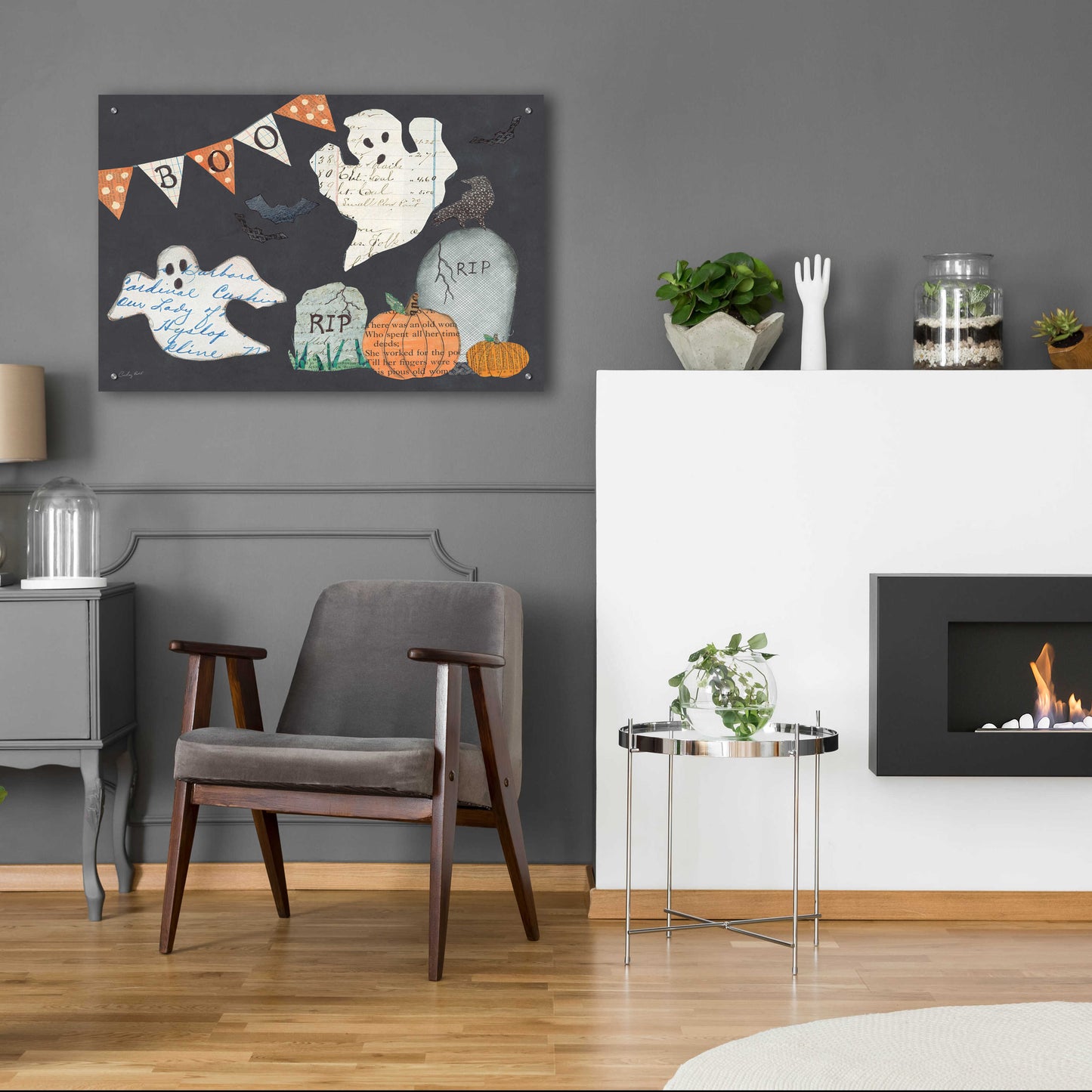 Epic Art 'Halloween Whimsy III by Courtney Prahl, Acrylic Glass Wall Art,36x24