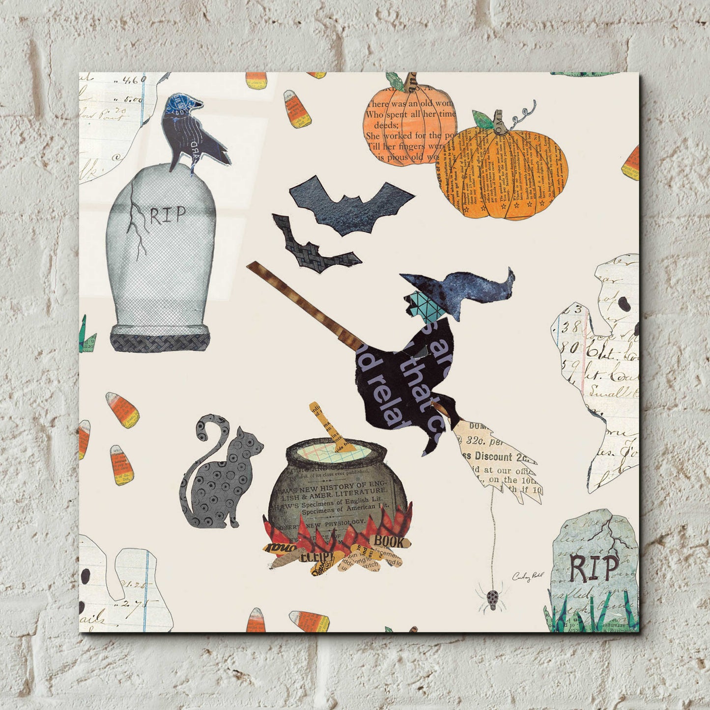 Epic Art 'Halloween Whimsy Pattern VIC by Courtney Prahl, Acrylic Glass Wall Art,12x12