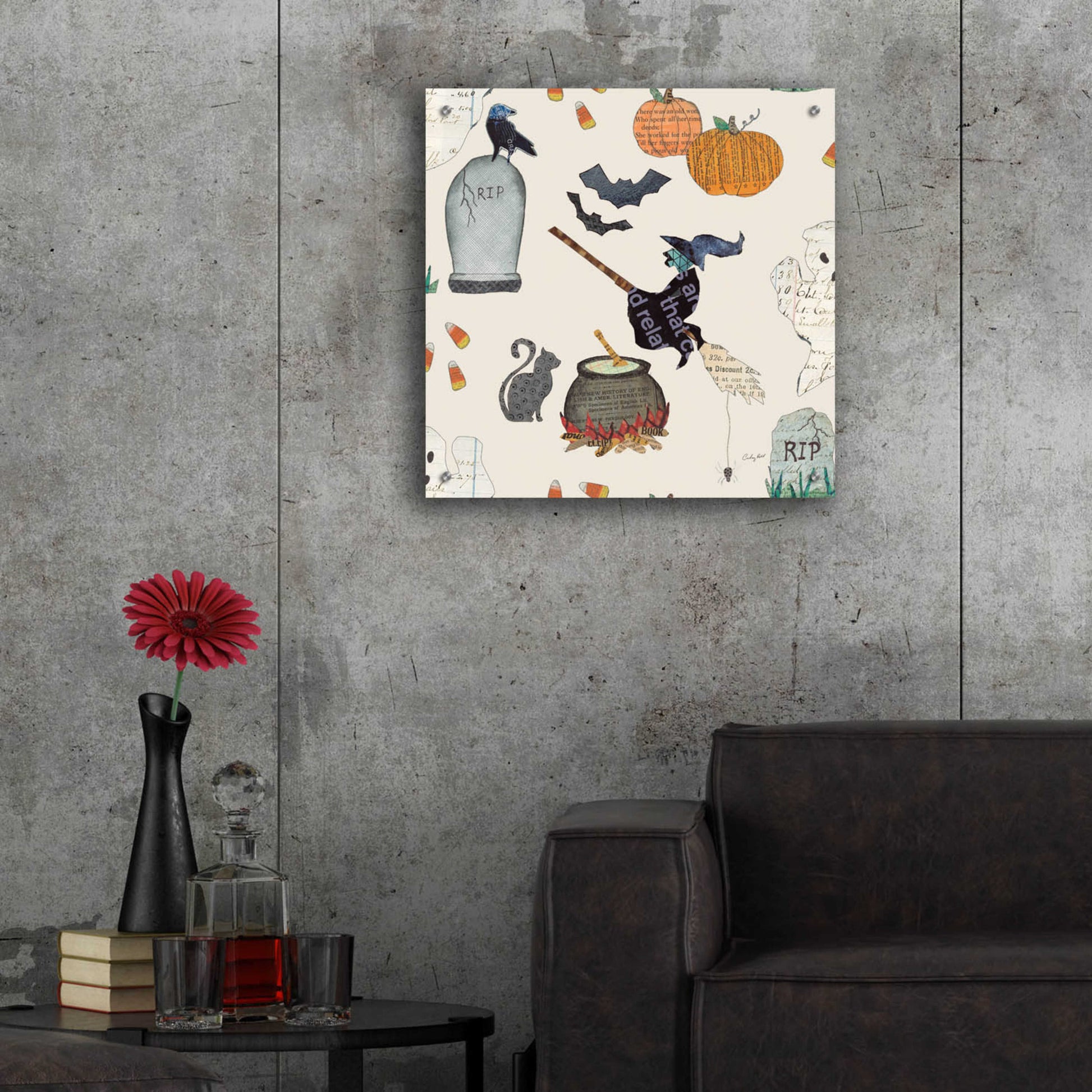 Epic Art 'Halloween Whimsy Pattern VIC by Courtney Prahl, Acrylic Glass Wall Art,24x24