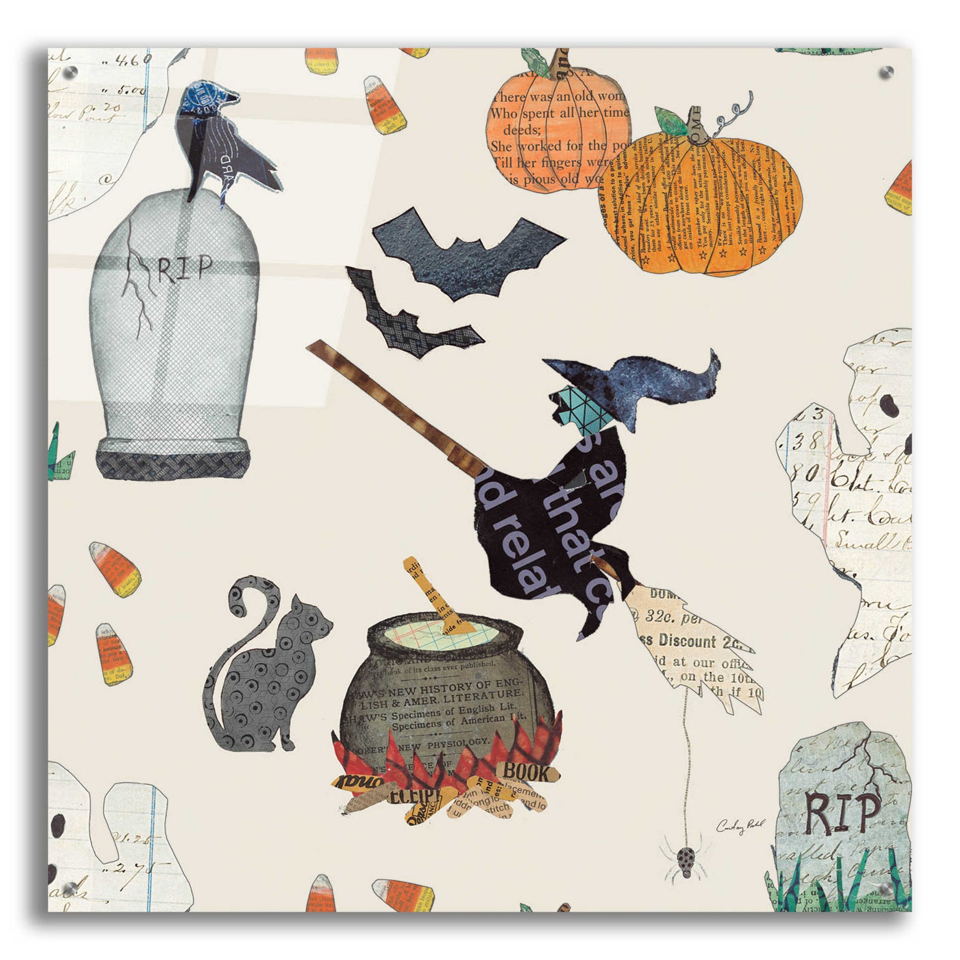 Epic Art 'Halloween Whimsy Pattern VIC by Courtney Prahl, Acrylic Glass Wall Art,36x36