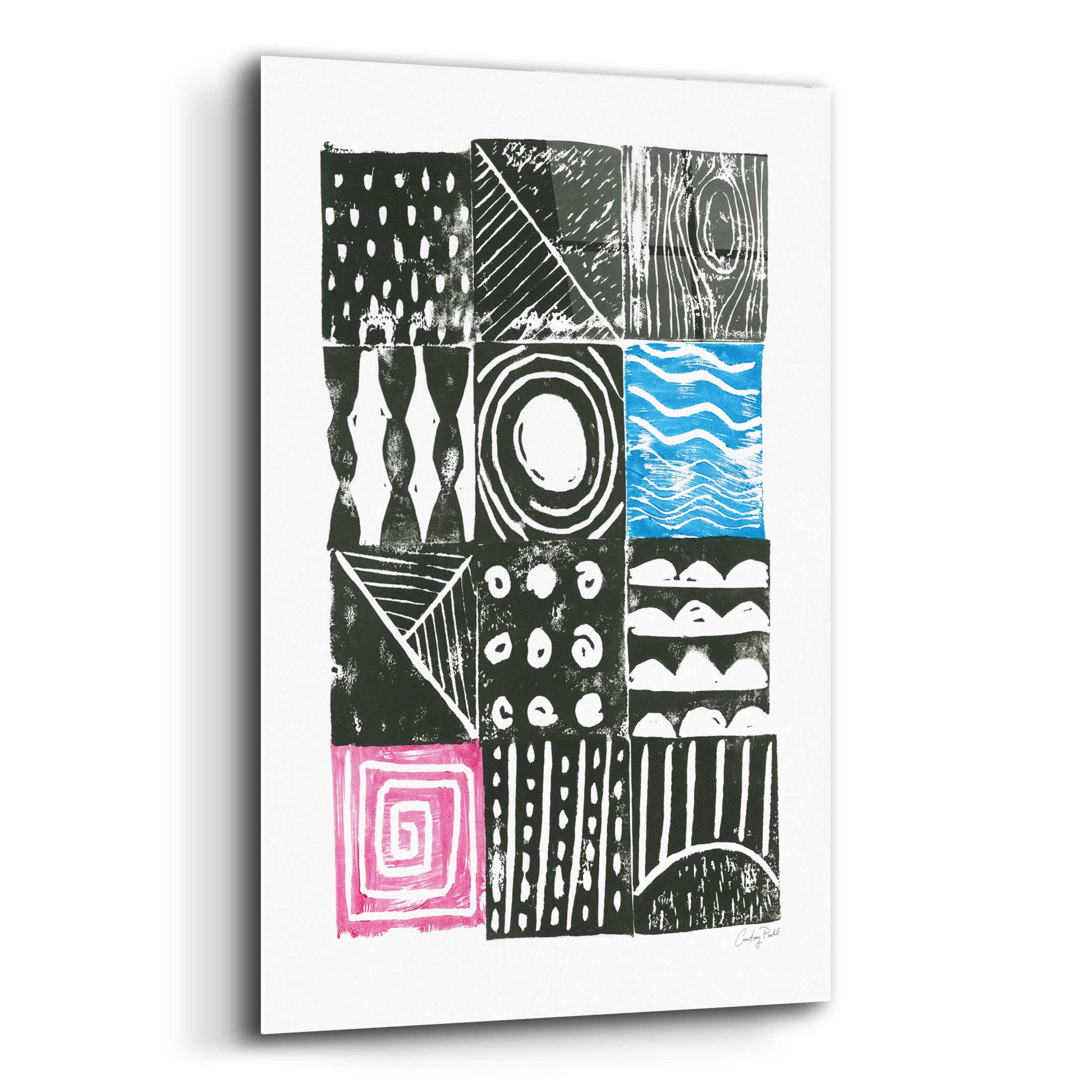 Epic Art 'Block Print I by Courtney Prahl, Acrylic Glass Wall Art,12x16