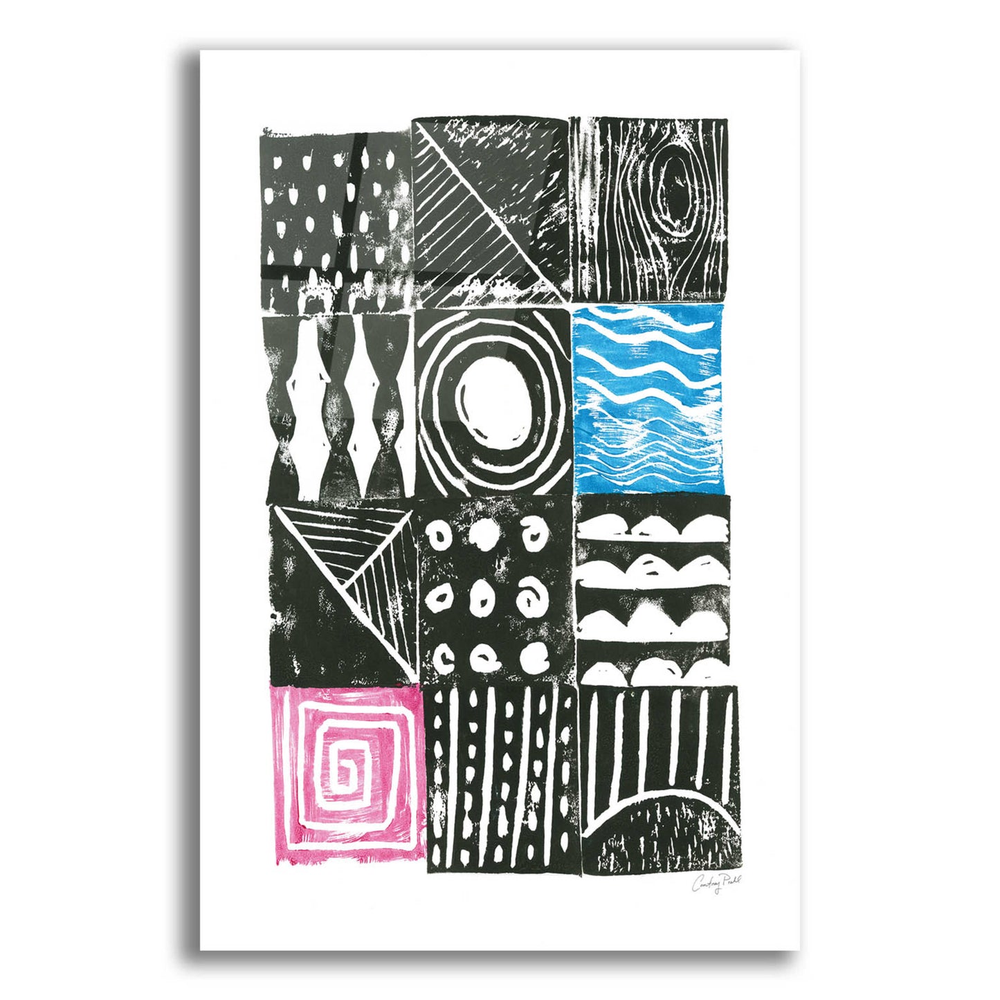 Epic Art 'Block Print I by Courtney Prahl, Acrylic Glass Wall Art,12x16