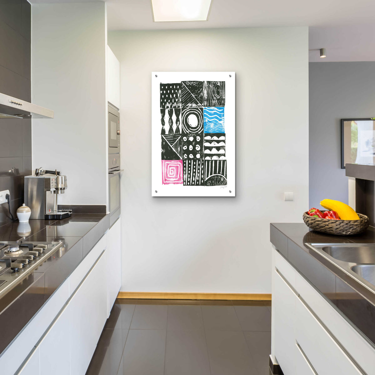 Epic Art 'Block Print I by Courtney Prahl, Acrylic Glass Wall Art,24x36