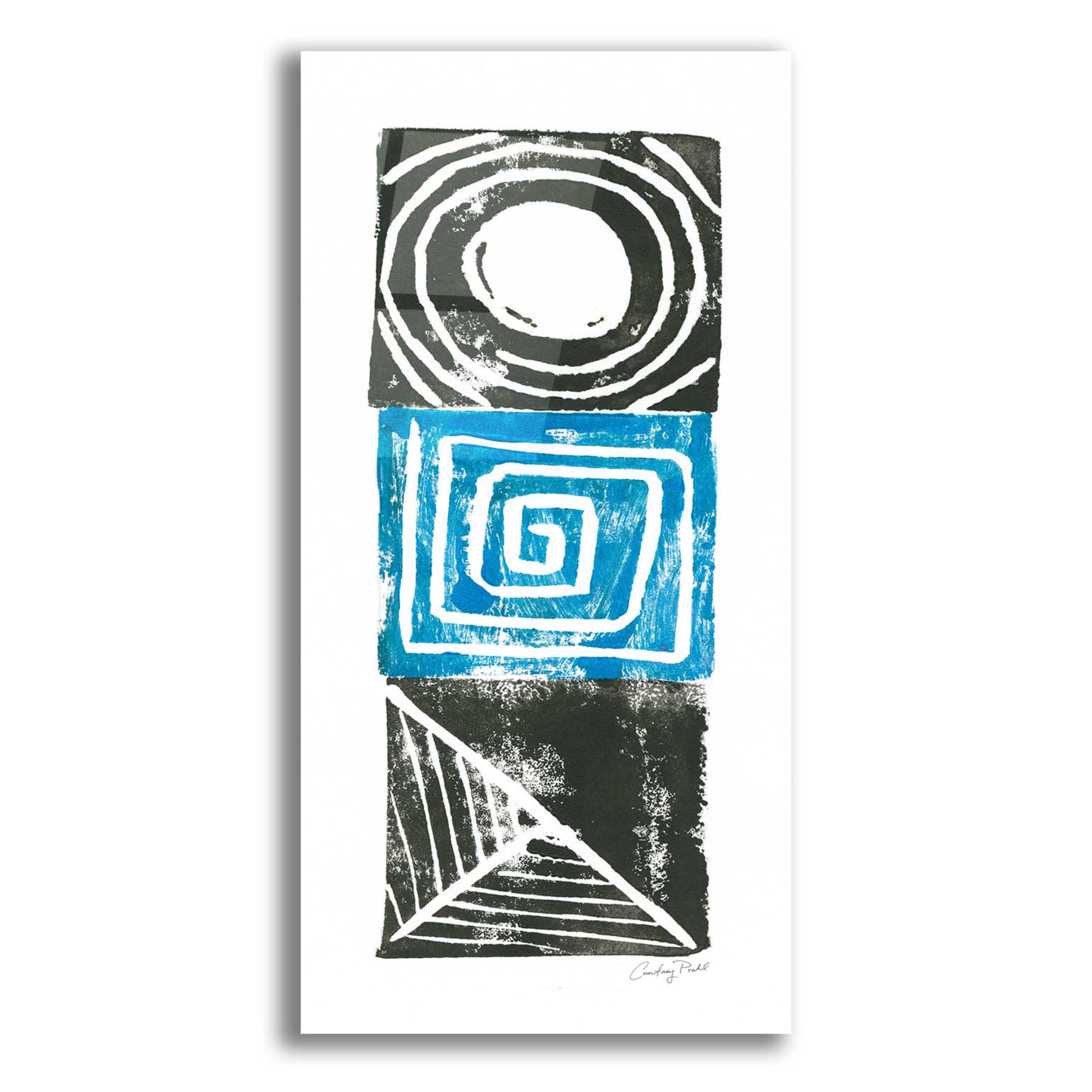 Epic Art 'Block Print III by Courtney Prahl, Acrylic Glass Wall Art,12x24