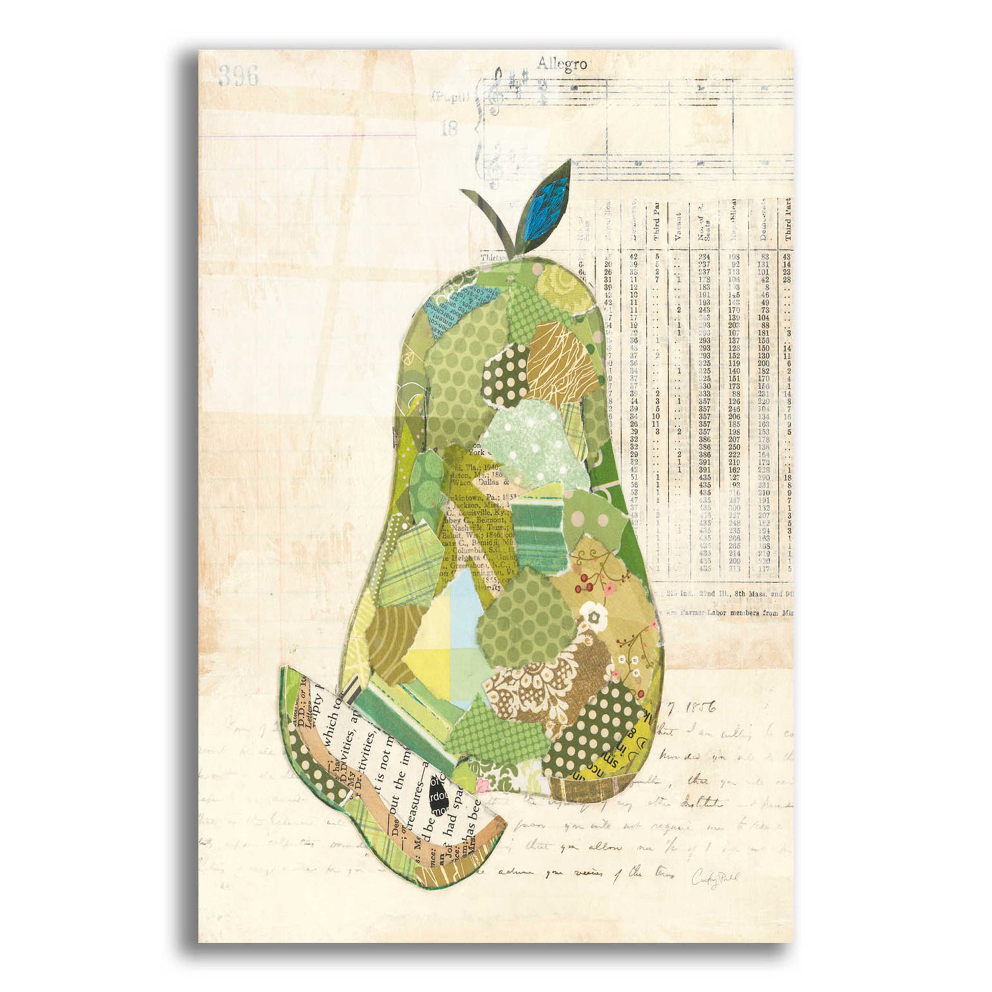 Epic Art 'Pear by Courtney Prahl, Acrylic Glass Wall Art,12x16