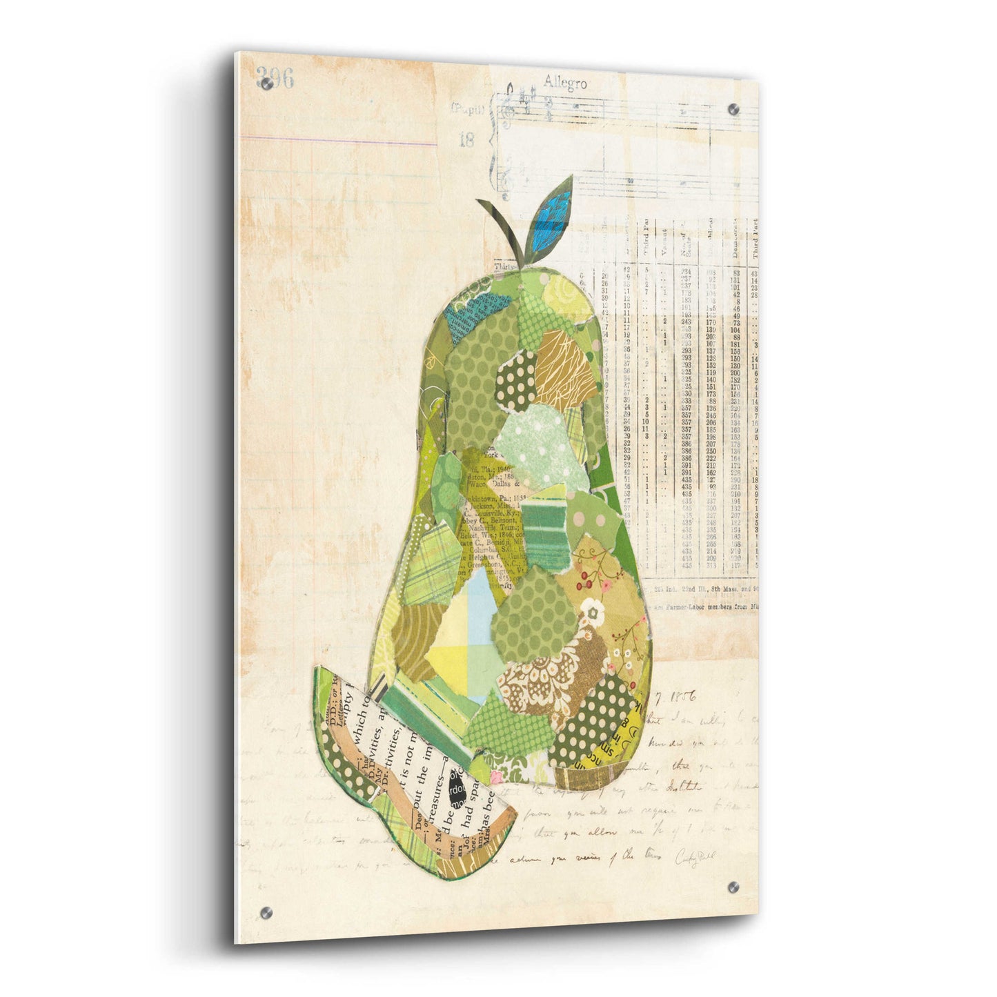 Epic Art 'Pear by Courtney Prahl, Acrylic Glass Wall Art,24x36