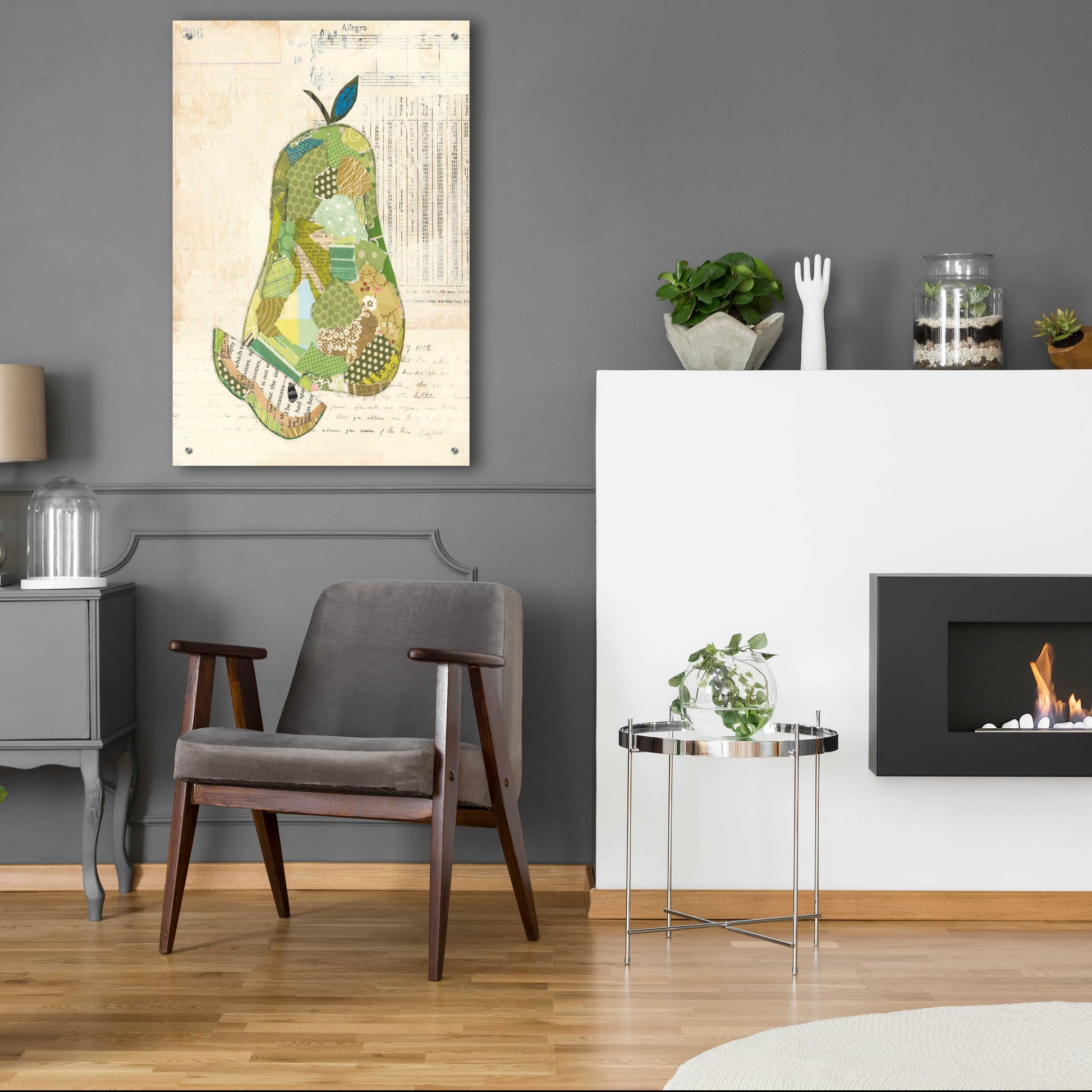 Epic Art 'Pear by Courtney Prahl, Acrylic Glass Wall Art,24x36