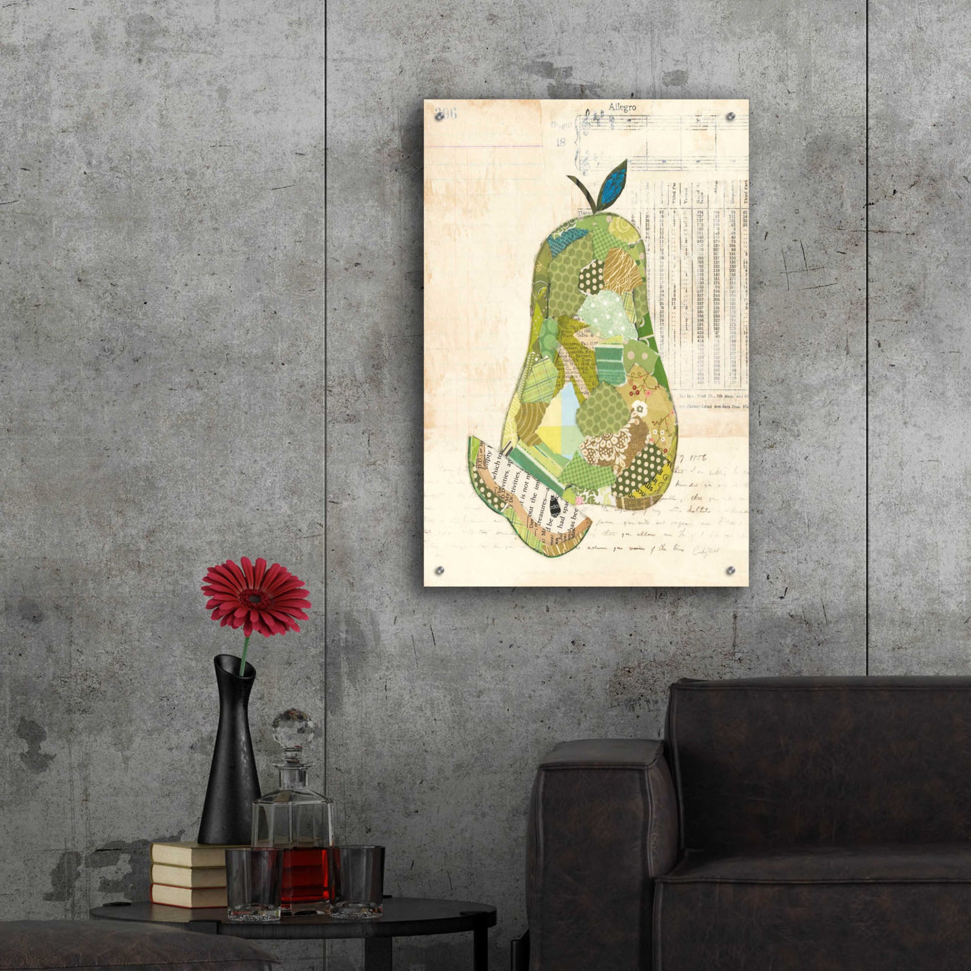 Epic Art 'Pear by Courtney Prahl, Acrylic Glass Wall Art,24x36