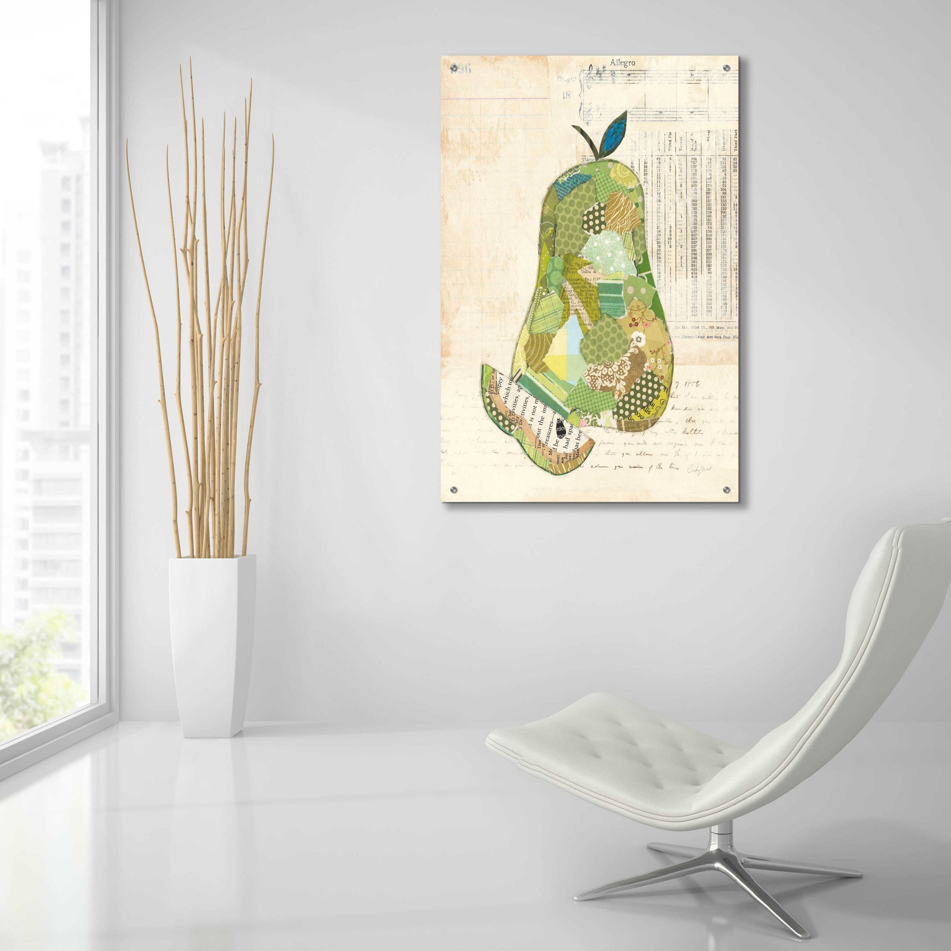 Epic Art 'Pear by Courtney Prahl, Acrylic Glass Wall Art,24x36