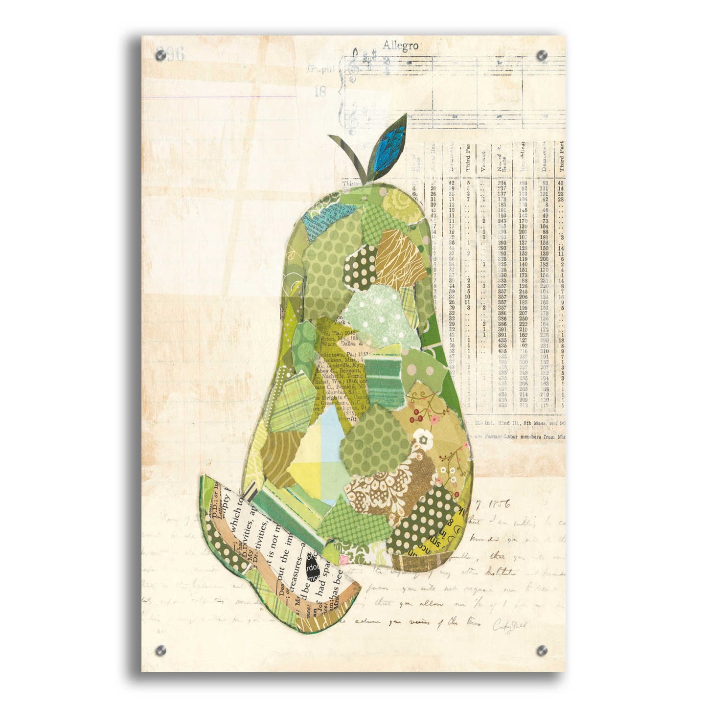 Epic Art 'Pear by Courtney Prahl, Acrylic Glass Wall Art,24x36