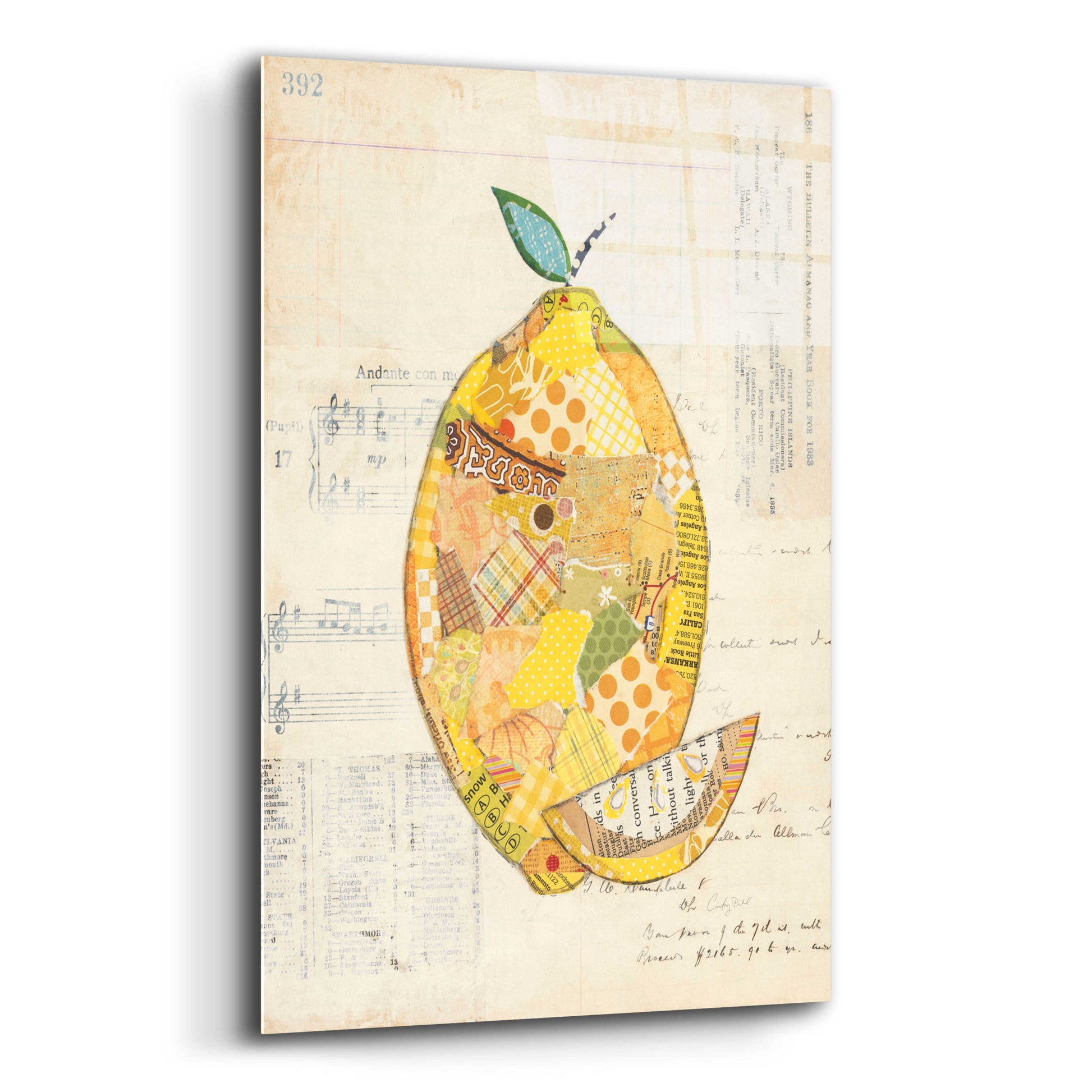 Epic Art 'Lemon by Courtney Prahl, Acrylic Glass Wall Art,12x16