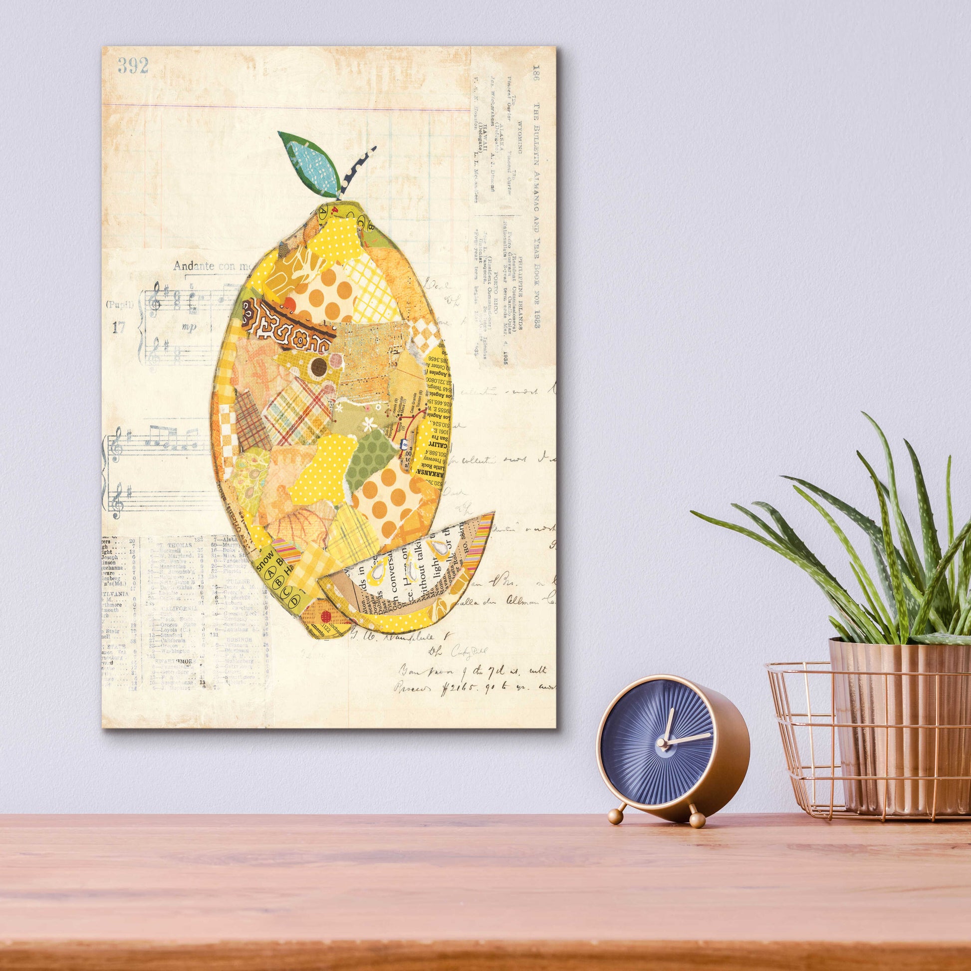 Epic Art 'Lemon by Courtney Prahl, Acrylic Glass Wall Art,12x16