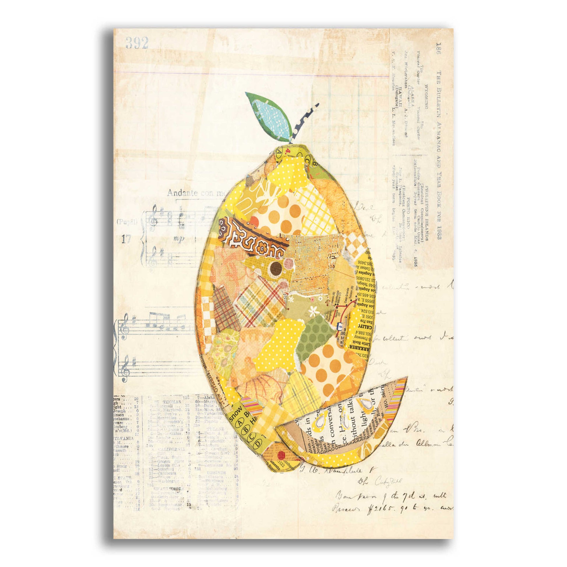 Epic Art 'Lemon by Courtney Prahl, Acrylic Glass Wall Art,16x24