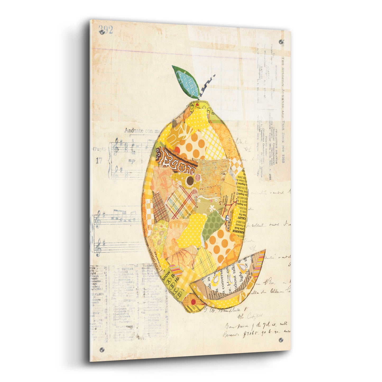 Epic Art 'Lemon by Courtney Prahl, Acrylic Glass Wall Art,24x36