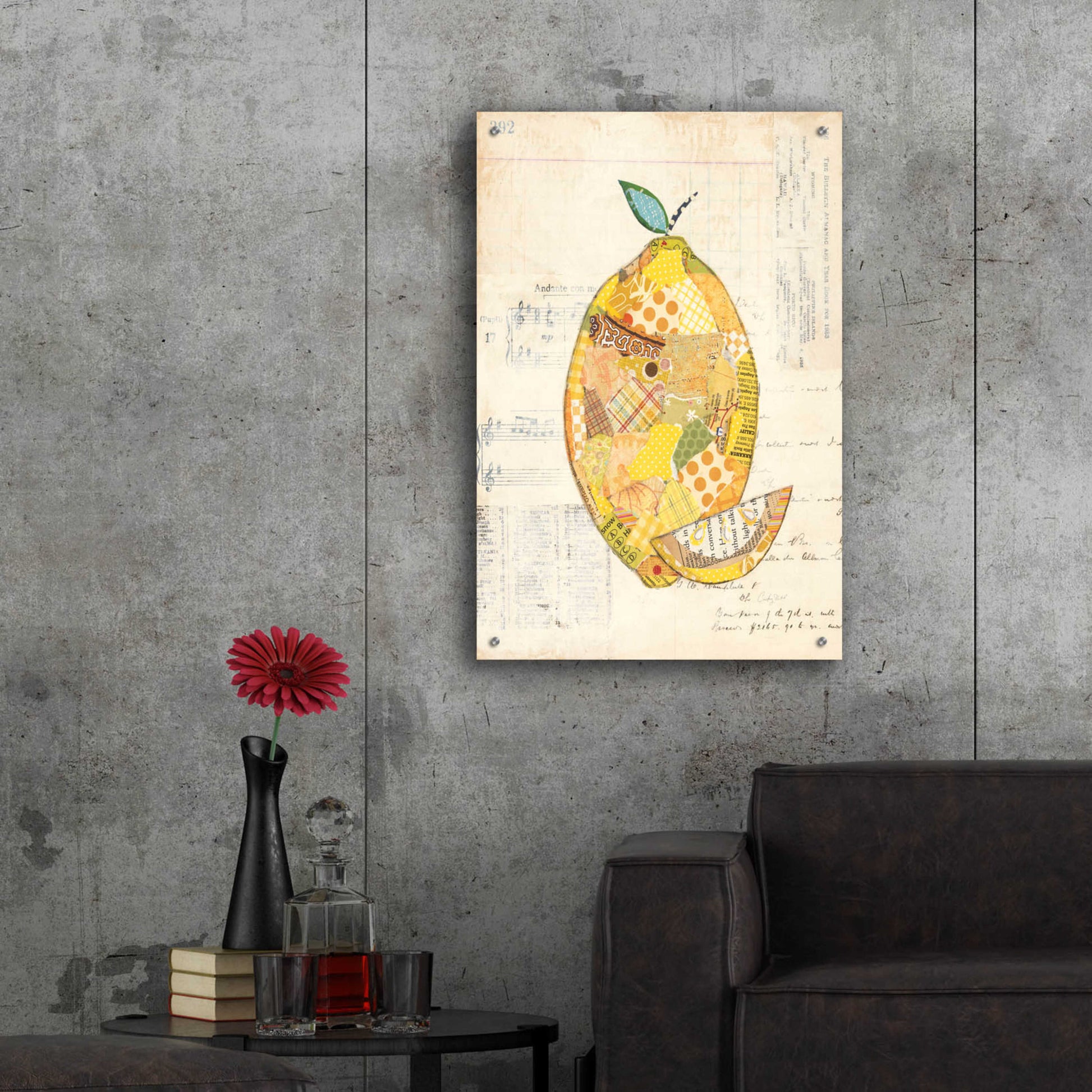 Epic Art 'Lemon by Courtney Prahl, Acrylic Glass Wall Art,24x36