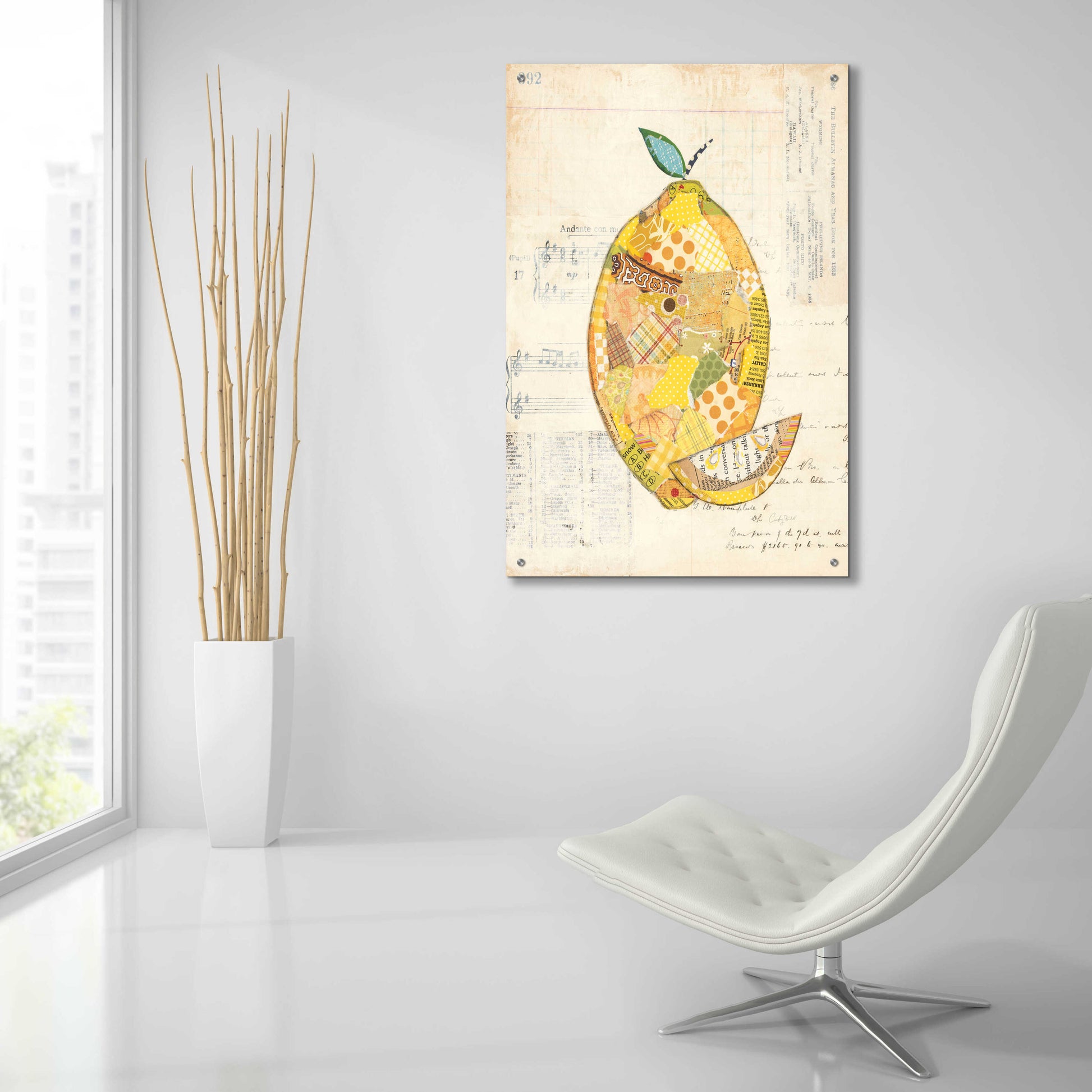 Epic Art 'Lemon by Courtney Prahl, Acrylic Glass Wall Art,24x36