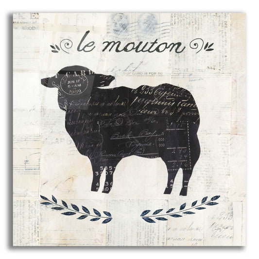 Epic Art 'Le Mouton Silhouette Sq Words by Courtney Prahl, Acrylic Glass Wall Art