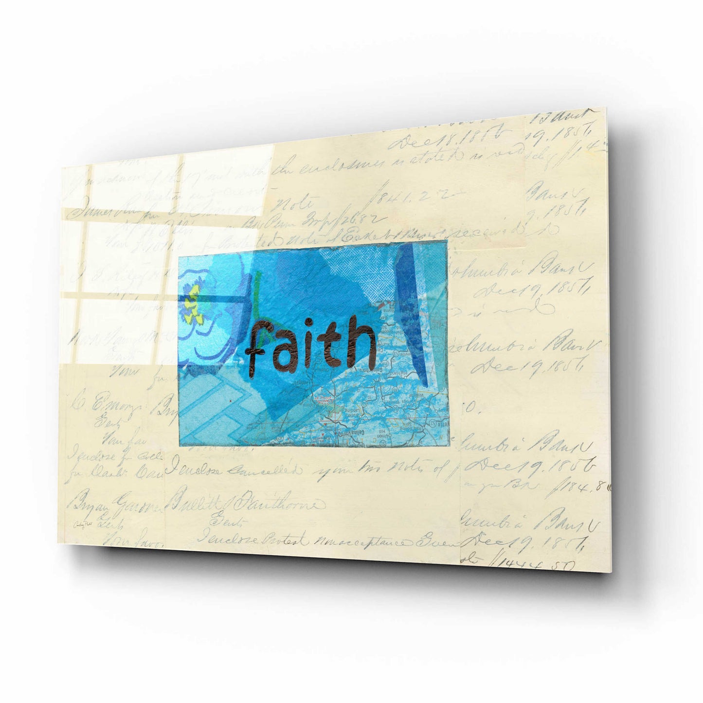 Epic Art 'Faith Collage by Courtney Prahl, Acrylic Glass Wall Art,16x12