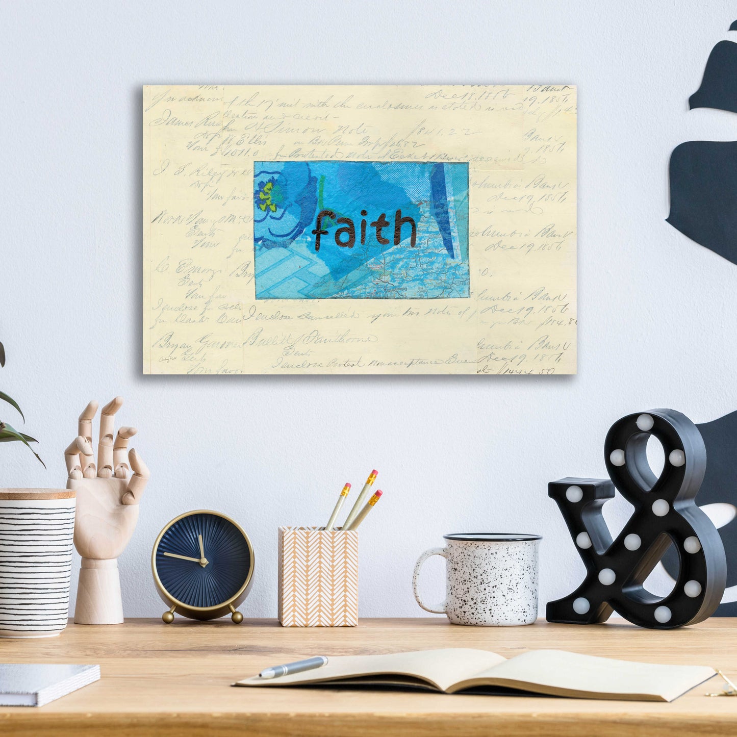 Epic Art 'Faith Collage by Courtney Prahl, Acrylic Glass Wall Art,16x12