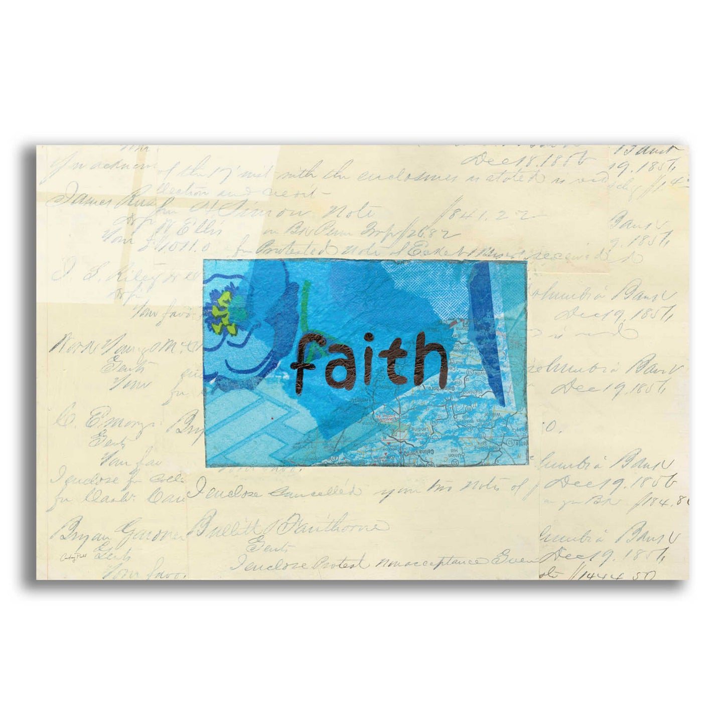 Epic Art 'Faith Collage by Courtney Prahl, Acrylic Glass Wall Art,16x12