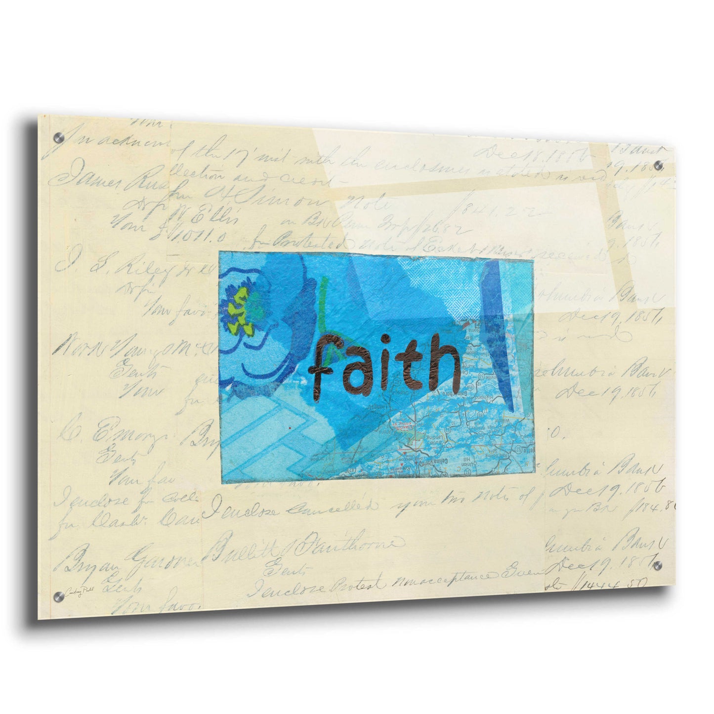 Epic Art 'Faith Collage by Courtney Prahl, Acrylic Glass Wall Art,36x24