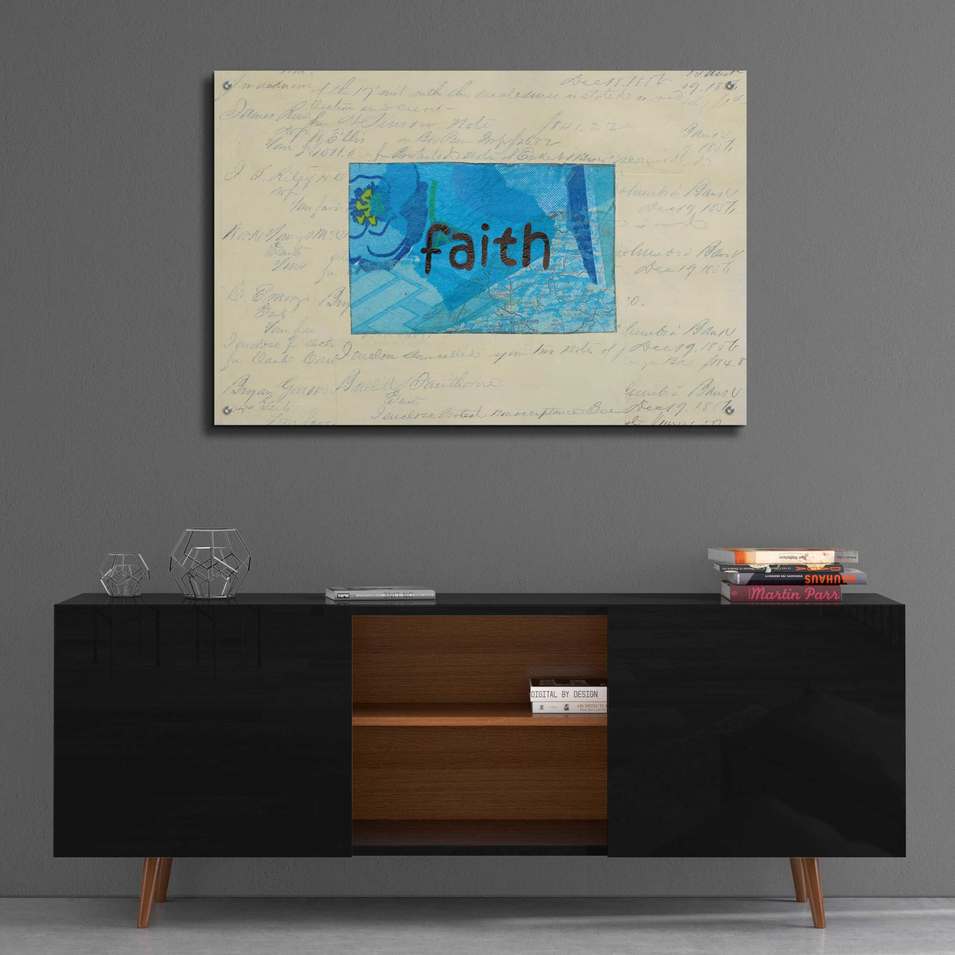 Epic Art 'Faith Collage by Courtney Prahl, Acrylic Glass Wall Art,36x24