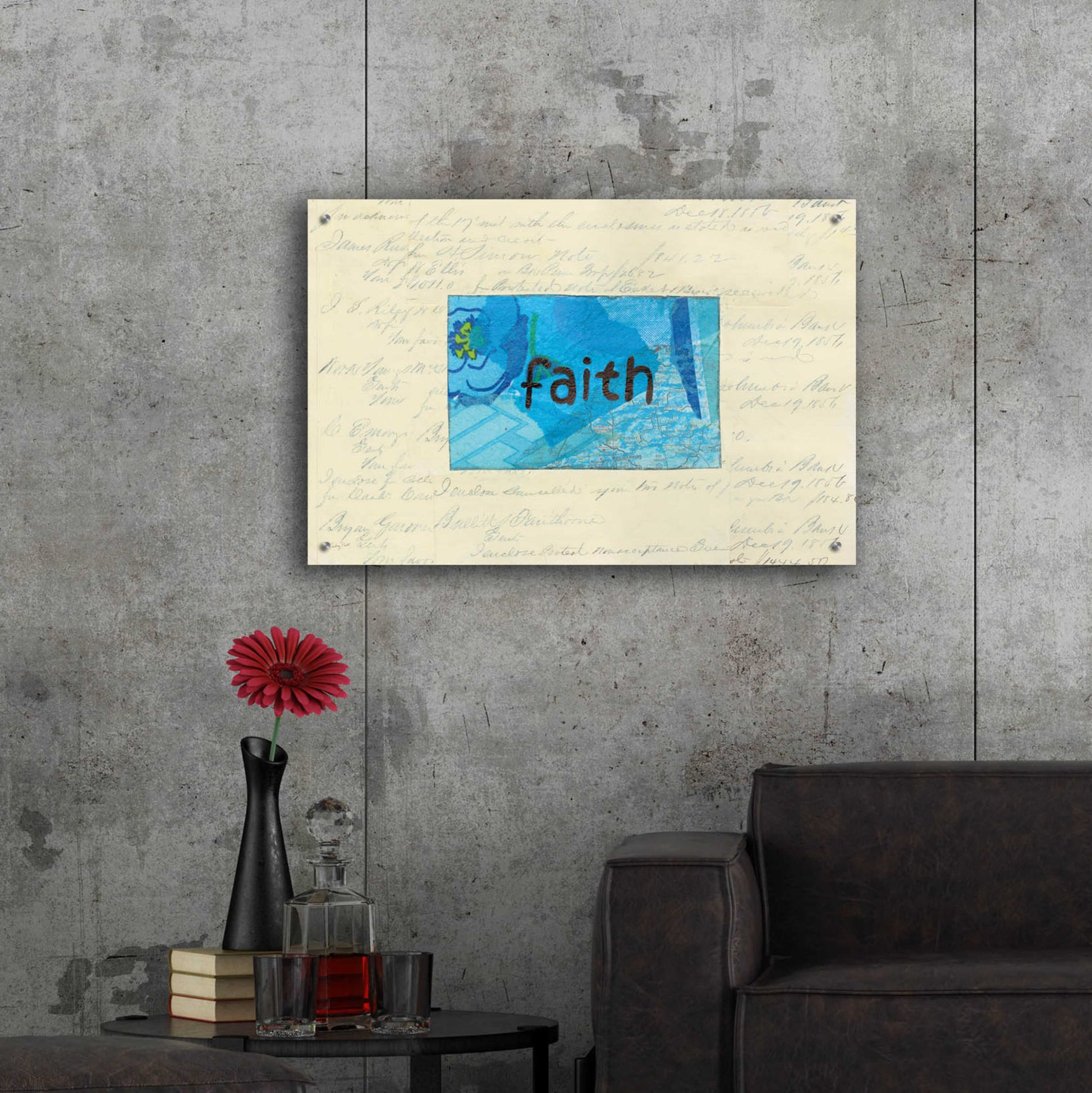 Epic Art 'Faith Collage by Courtney Prahl, Acrylic Glass Wall Art,36x24