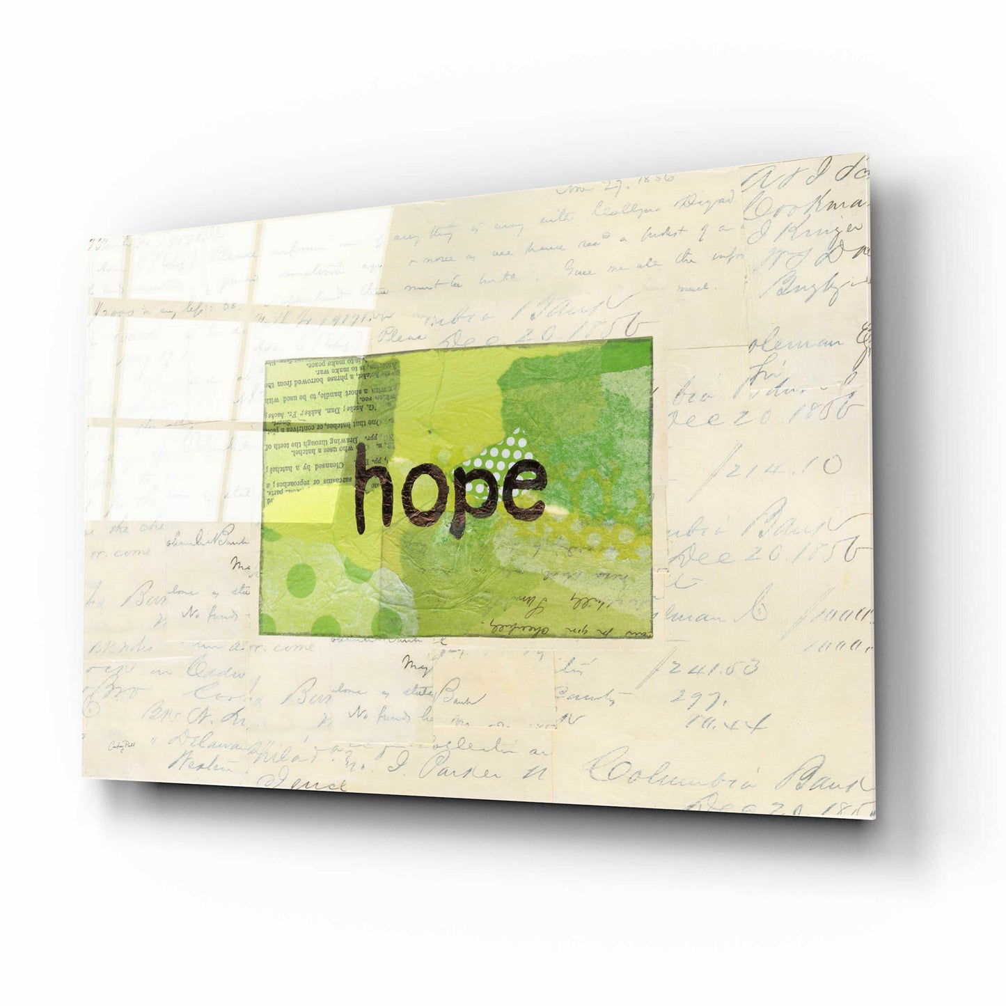 Epic Art 'Hope Collage by Courtney Prahl, Acrylic Glass Wall Art,16x12