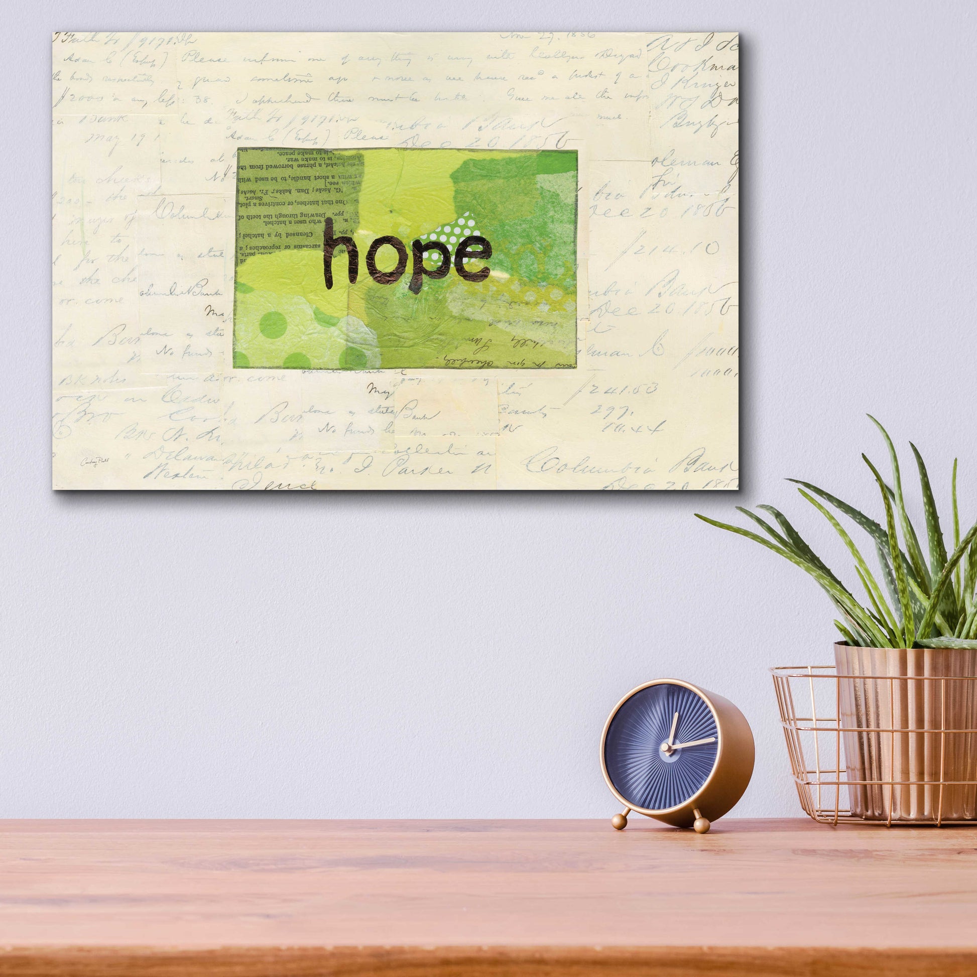 Epic Art 'Hope Collage by Courtney Prahl, Acrylic Glass Wall Art,16x12