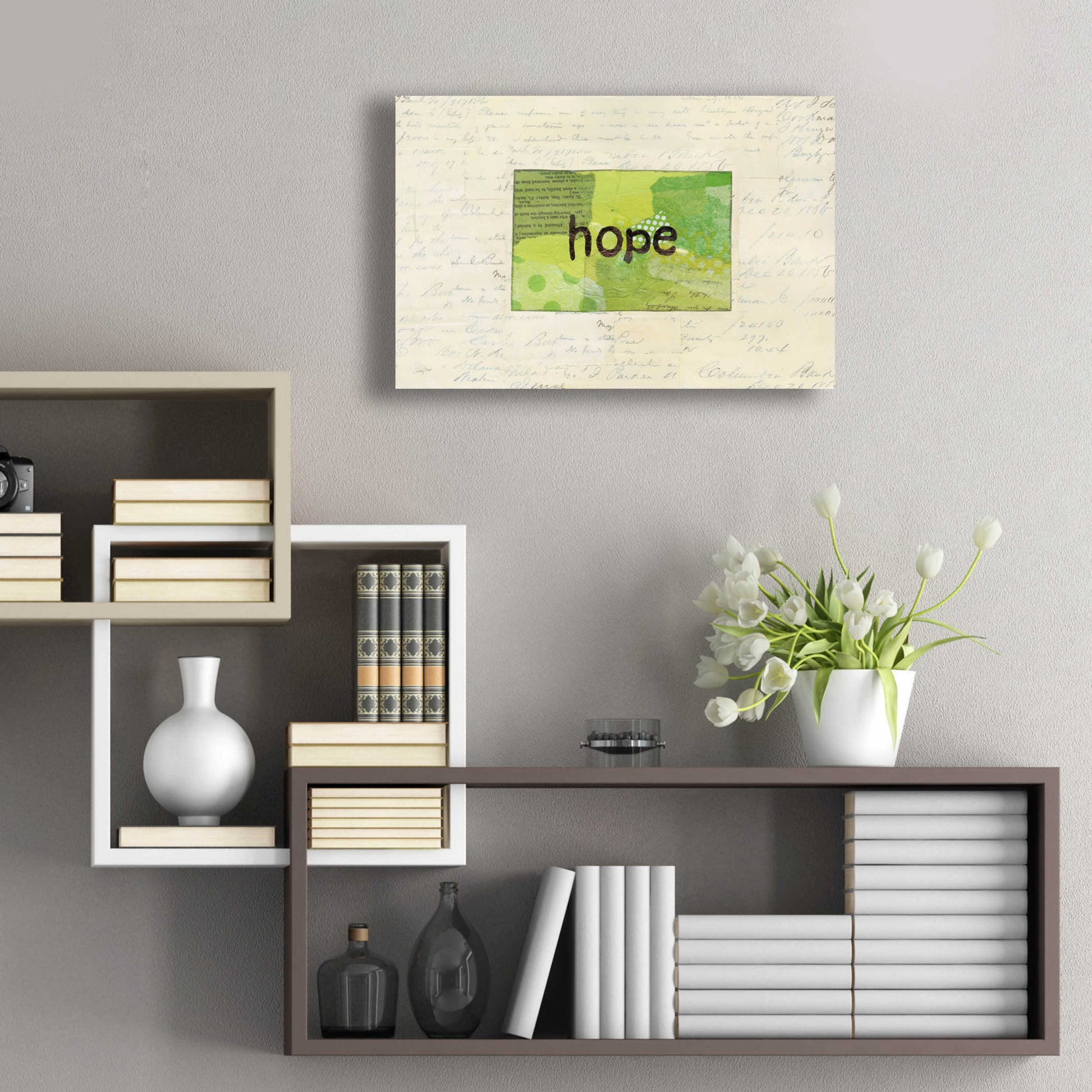 Epic Art 'Hope Collage by Courtney Prahl, Acrylic Glass Wall Art,24x16