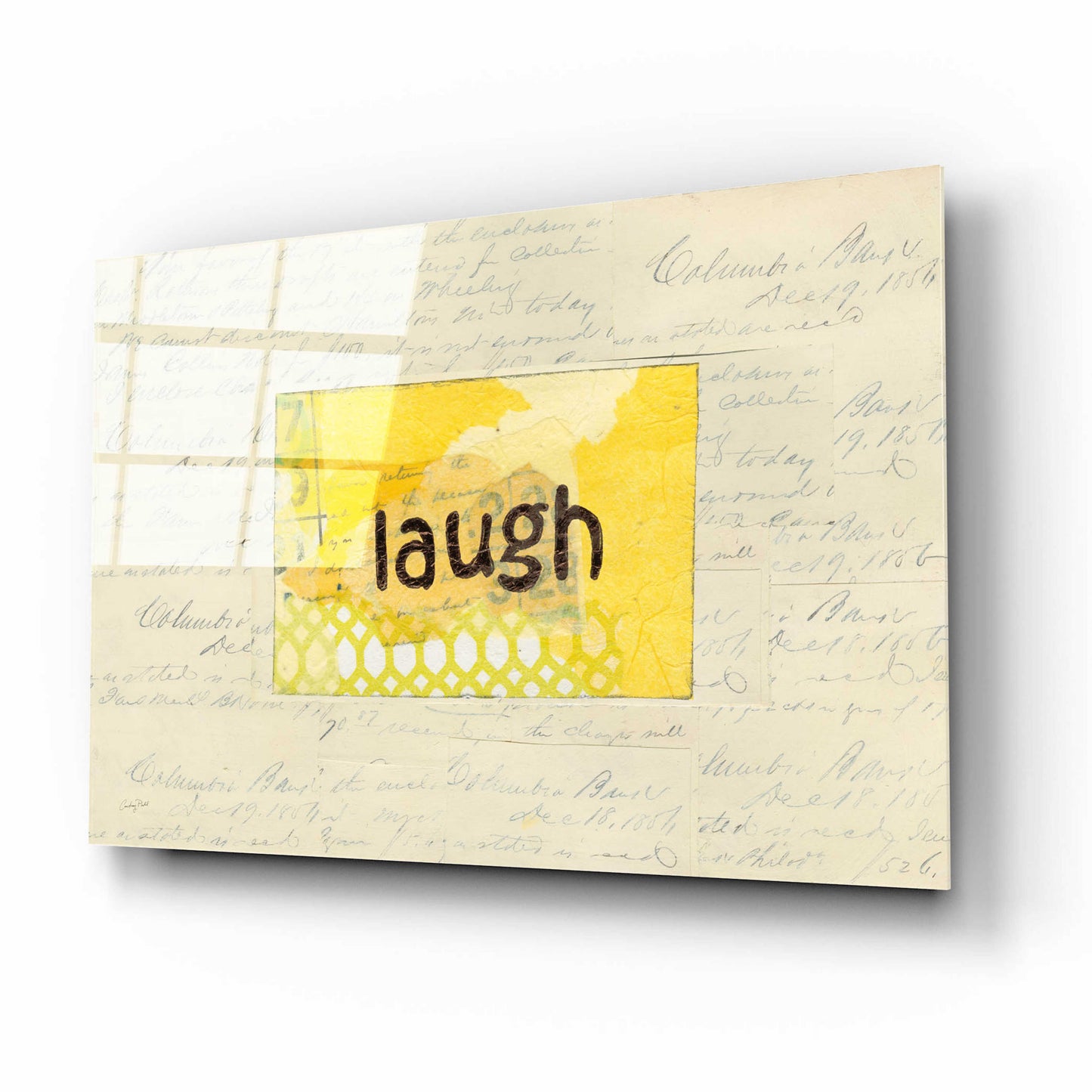 Epic Art 'Laugh Collage by Courtney Prahl, Acrylic Glass Wall Art,16x12