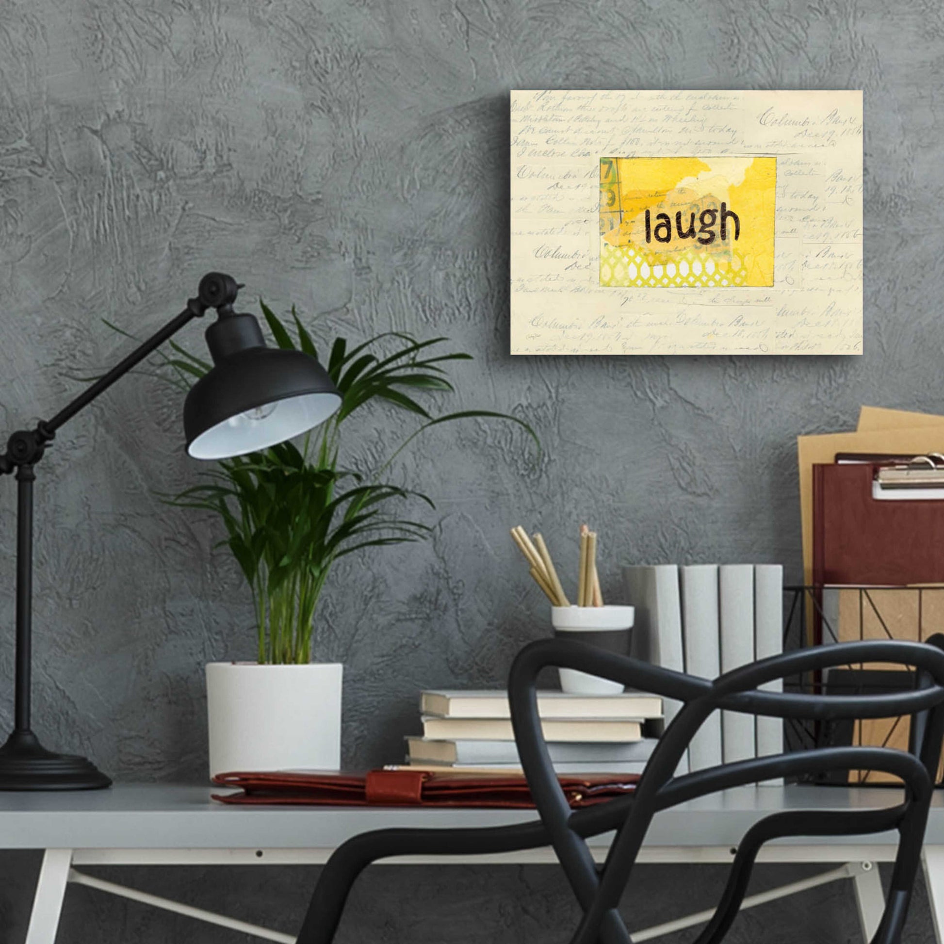 Epic Art 'Laugh Collage by Courtney Prahl, Acrylic Glass Wall Art,16x12