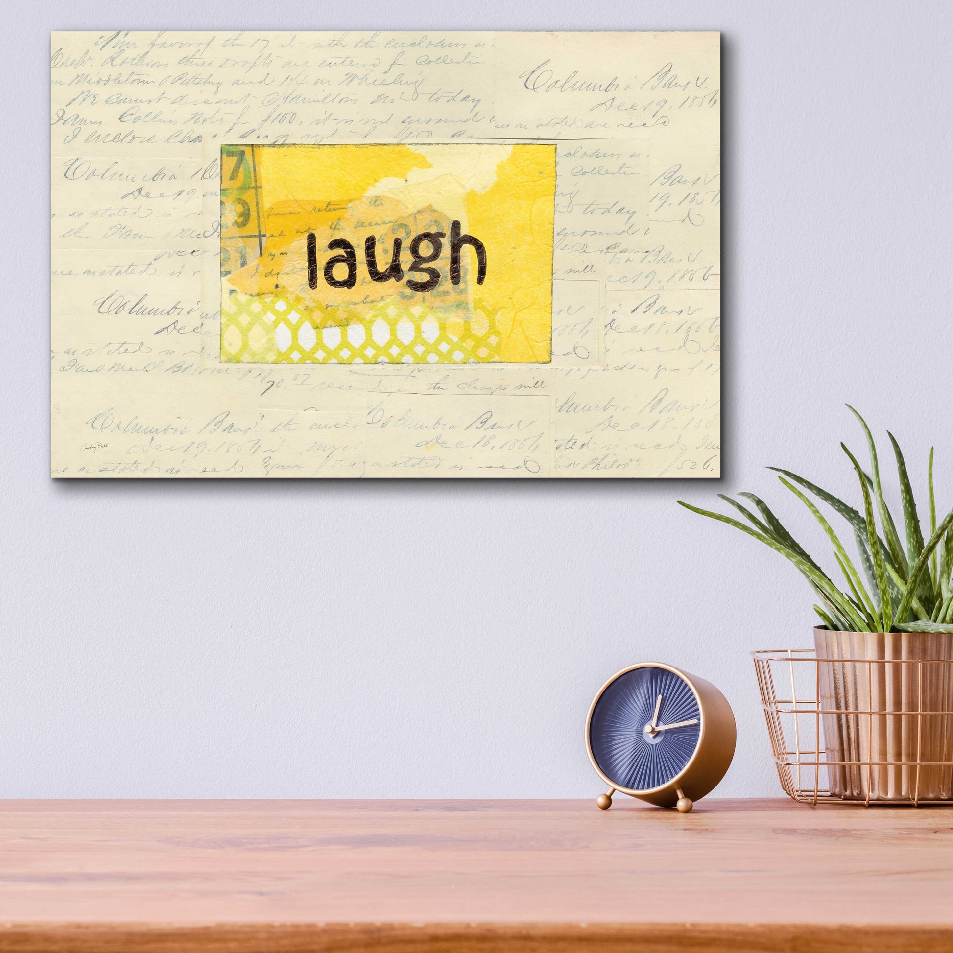 Epic Art 'Laugh Collage by Courtney Prahl, Acrylic Glass Wall Art,16x12