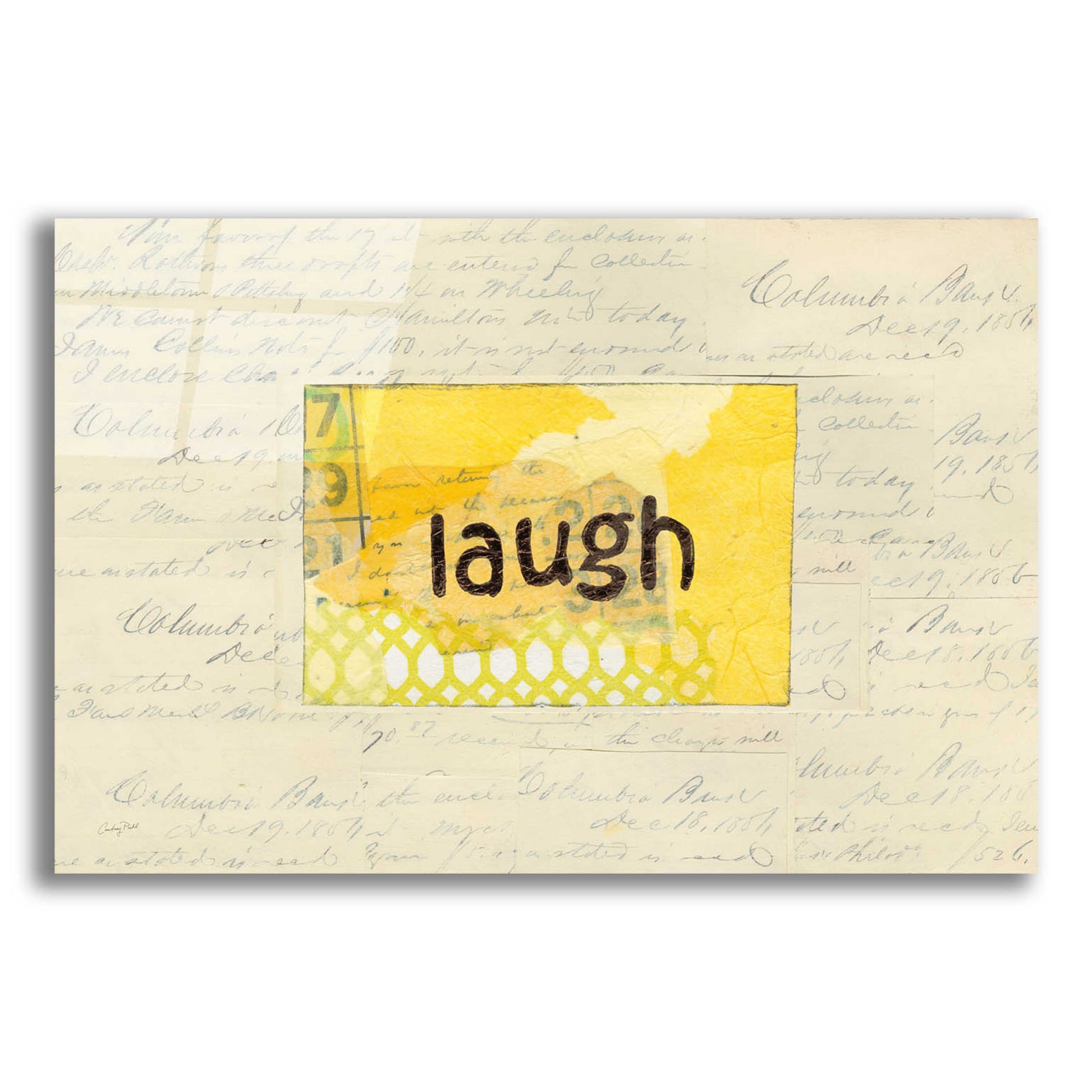 Epic Art 'Laugh Collage by Courtney Prahl, Acrylic Glass Wall Art,16x12