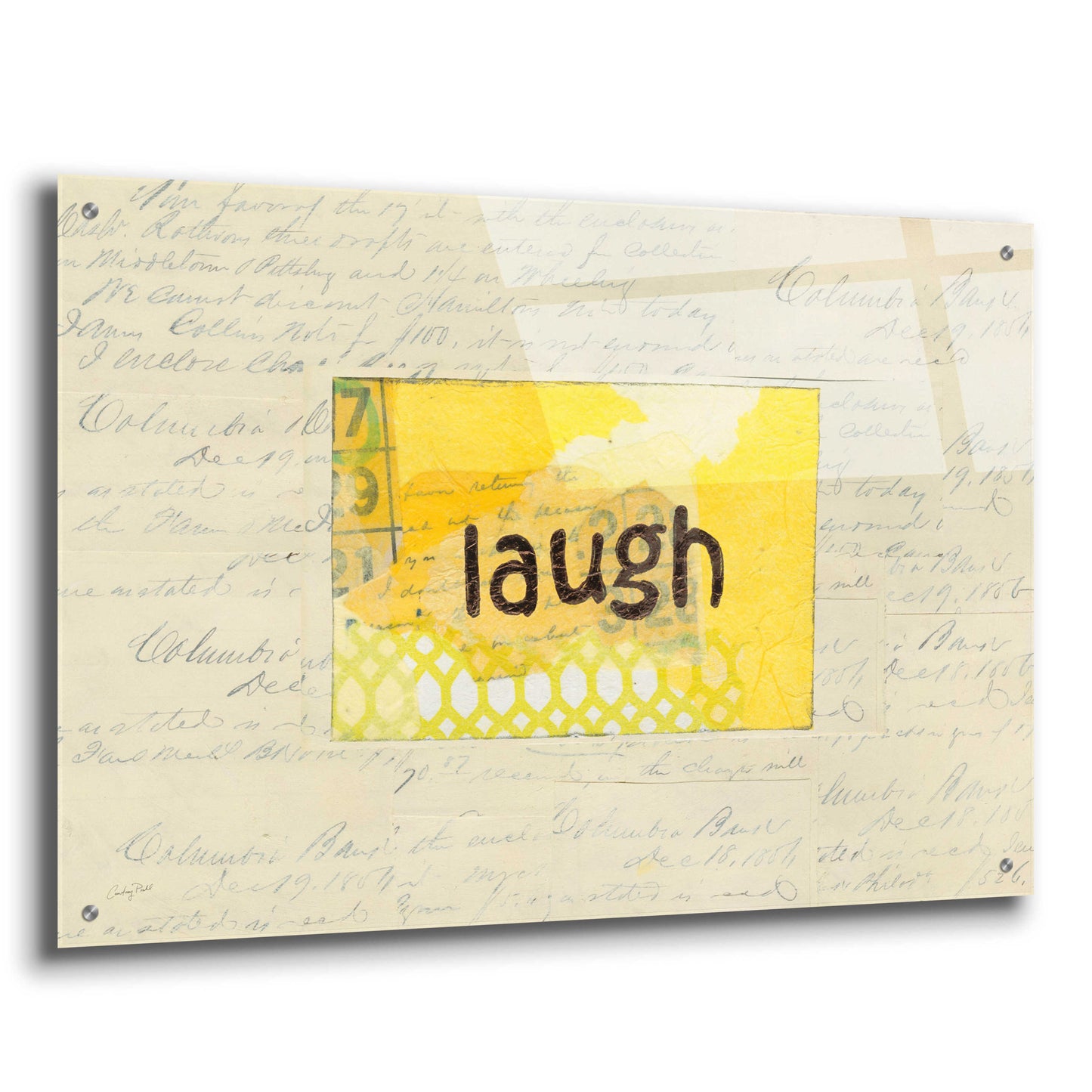 Epic Art 'Laugh Collage by Courtney Prahl, Acrylic Glass Wall Art,36x24