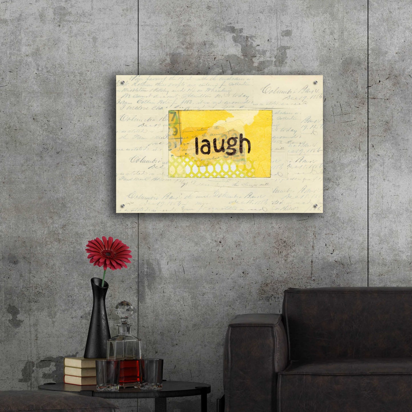 Epic Art 'Laugh Collage by Courtney Prahl, Acrylic Glass Wall Art,36x24